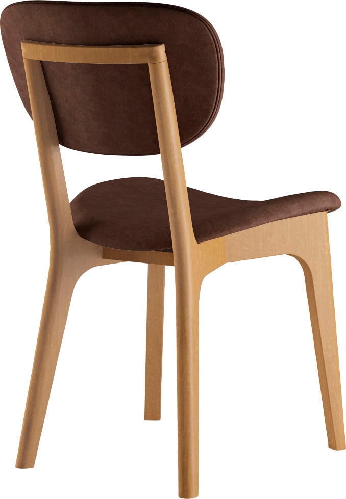 INOSIGN Stuhl »COZY Made in Italy«, (Set), 2 St., Microfaser, Gestell in Buche, Kirsch- oder Nussbaum, Massivholz, Design Stuhl