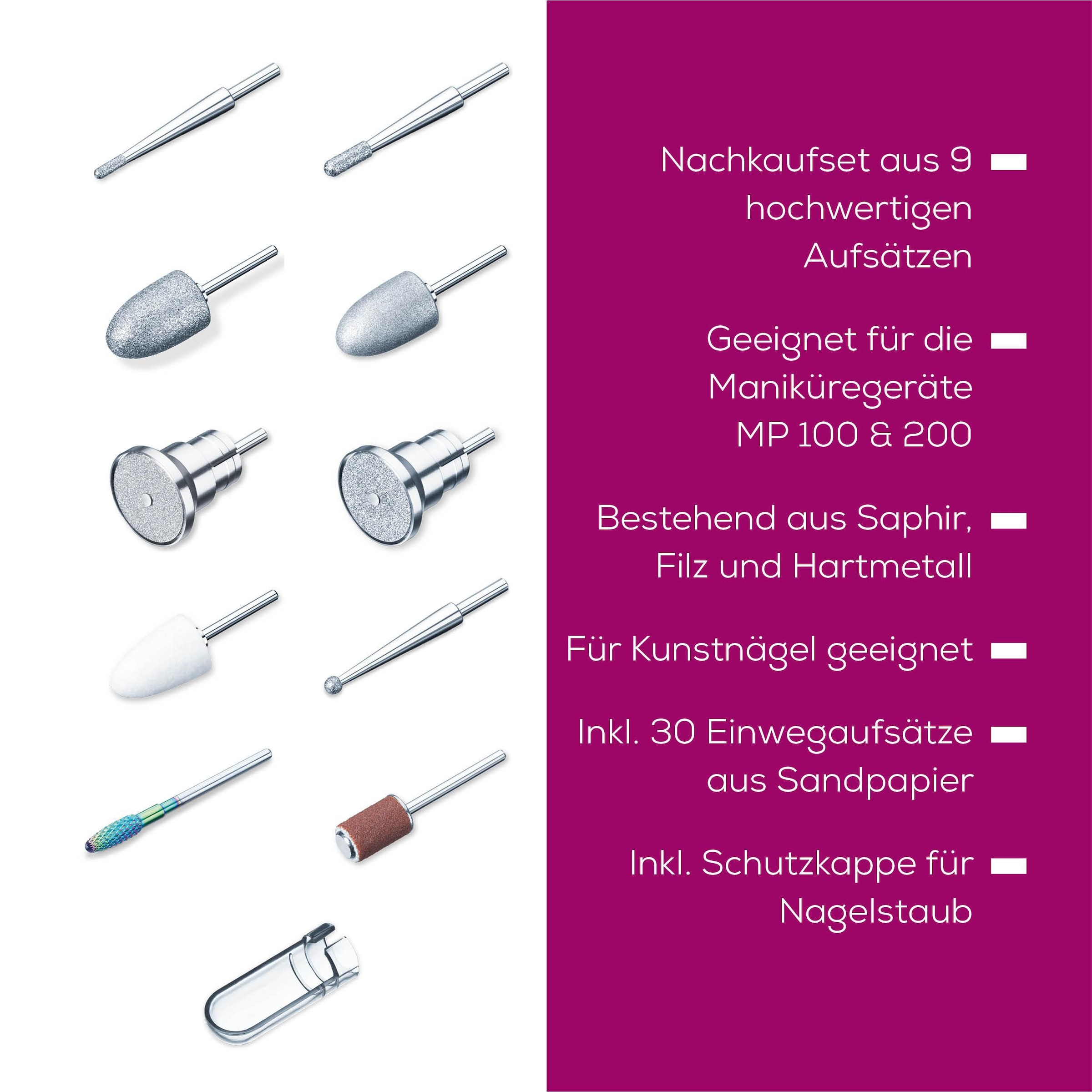 BEURER Ersatzschleifkörper »Aufsatz-Nachkaufset, Maniküre-/Pediküreaufsätze« Für den Gebrauch mit den Beurer Geräten MP 100 und MP 200/210 LUX