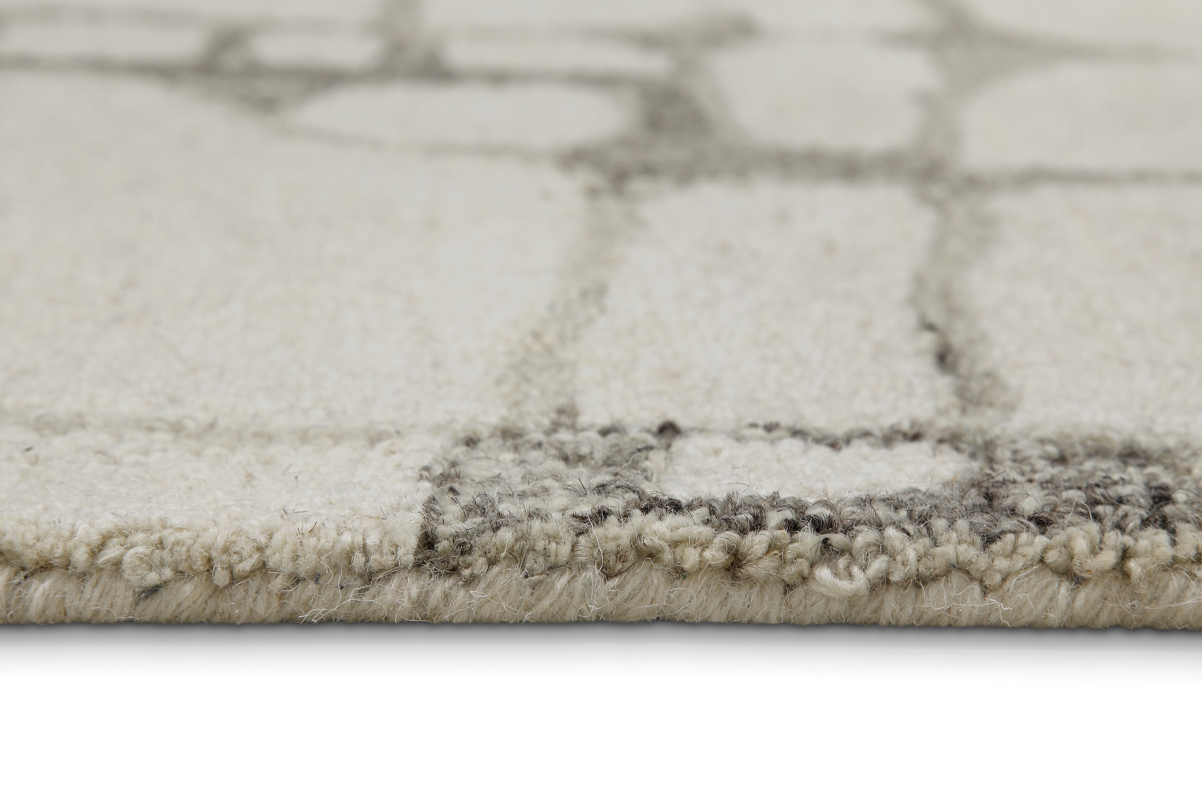 Wecon home Wollteppich »Hamptons TWELVE«, rechteckig, 10 mm Höhe, Läufer, Schurwolle, Kurzflor, Wohnzimmer, elegant, geometrisch