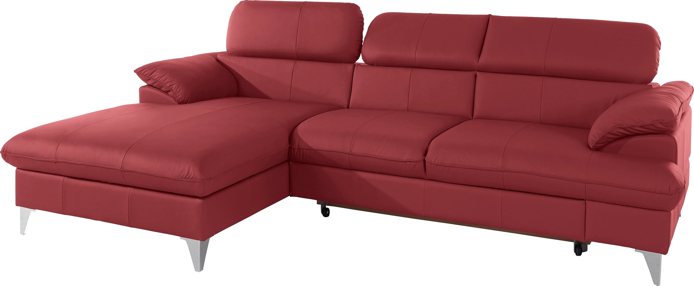 COTTA Polstergarnitur »Caluso L-Form«, (2 tlg.), Set bestehend aus: Ecksofa mit Kopfteilverstellung & Hocker