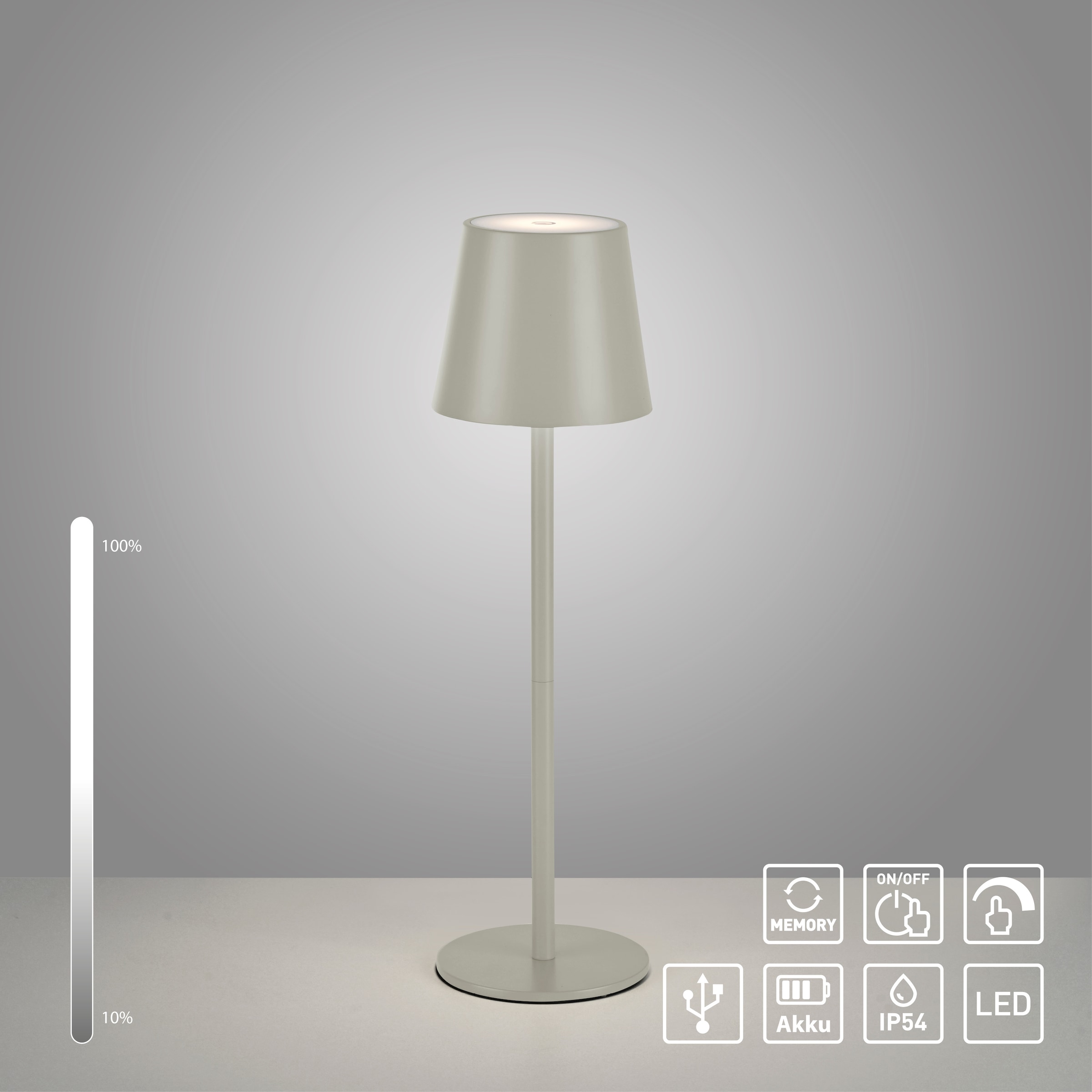 JUST LIGHT LED Tischleuchte »EURIA, 2er Set«, 1 flammig, Leuchtmittel LED-Board | LED fest integriert, LED Akku Tischlampe