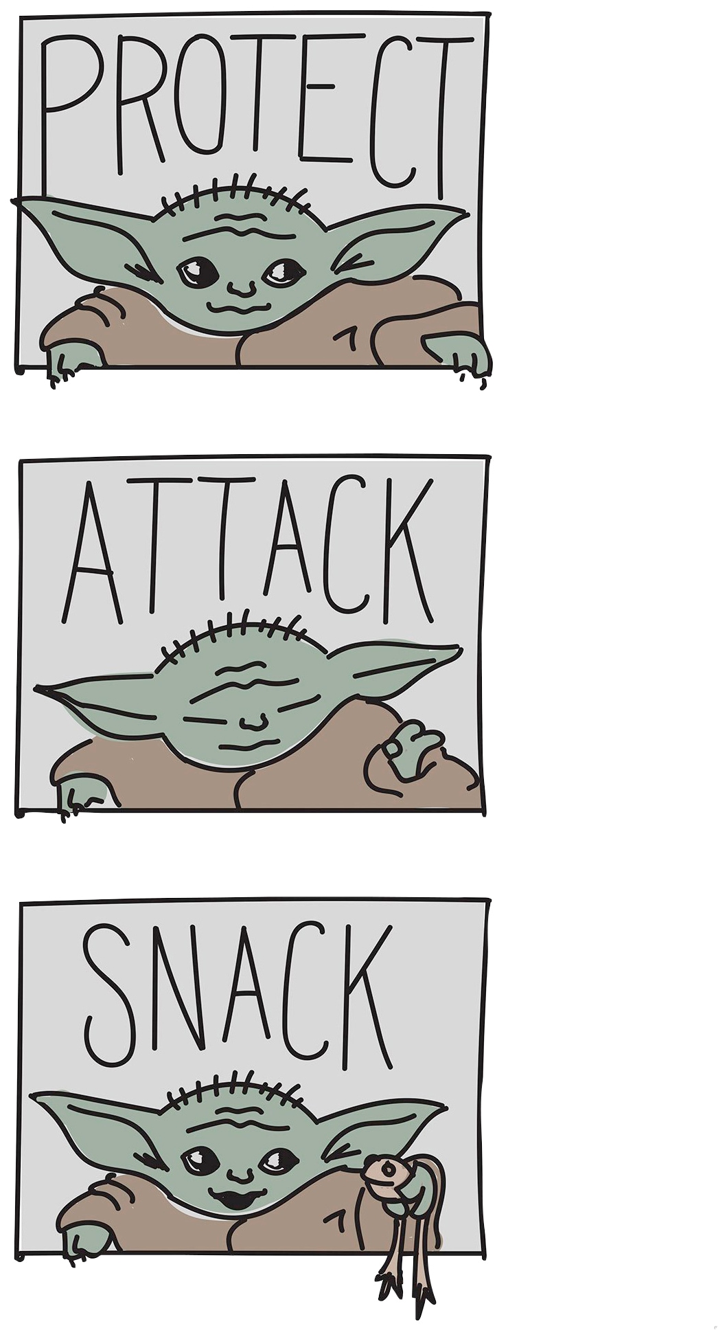 Komar Bild »Mandalorian The Child Protect Attack Snack«, Disney-Star Wars, (1 St.), Wandbild zur Dekoration im Kinderzimmer - ohne Rahmen