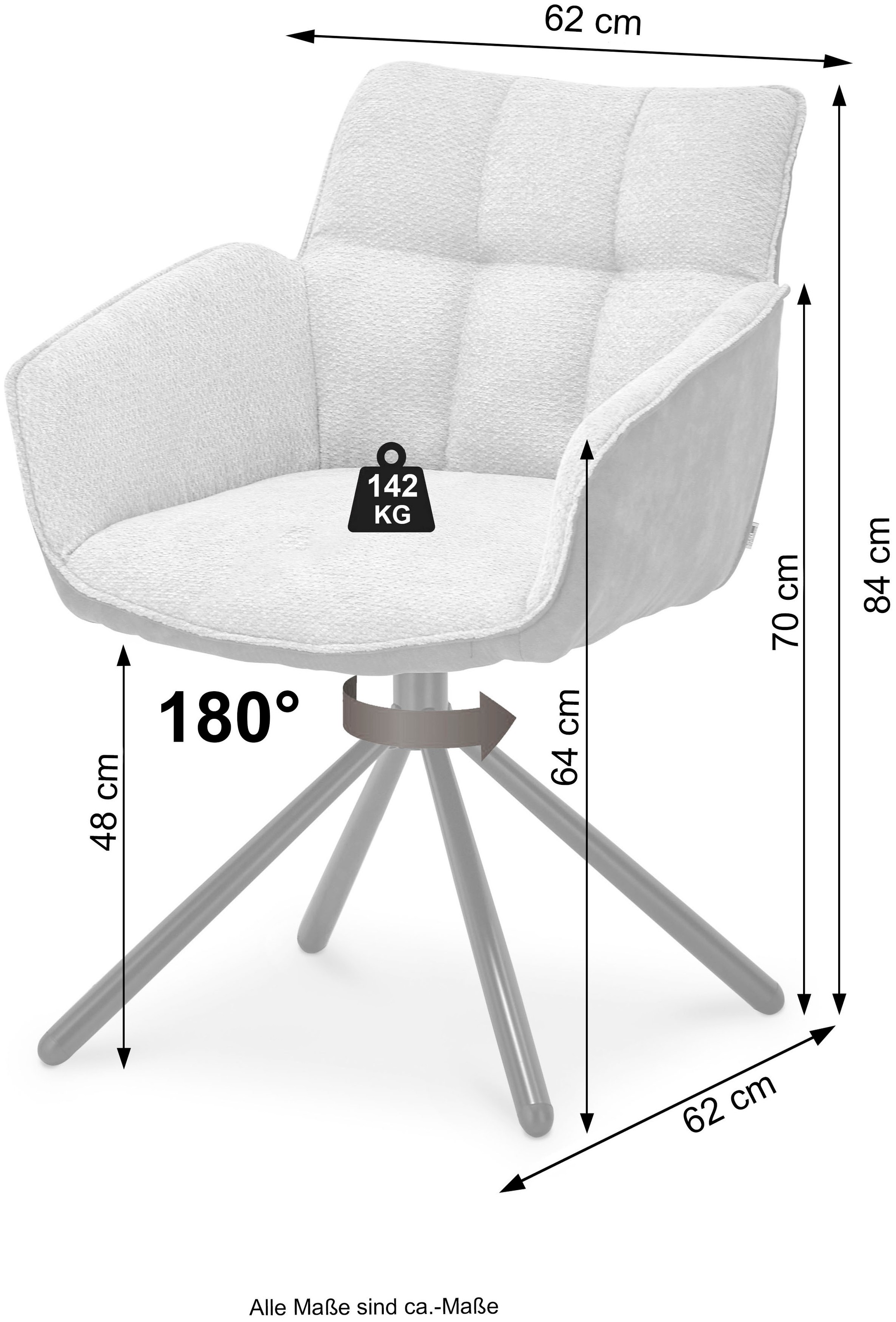 set one by Musterring Esszimmerstuhl »Frisco-B« (Set) 2 Stk.Bezug innen Chenille und außen Microfaser, Stativgestell schwarz