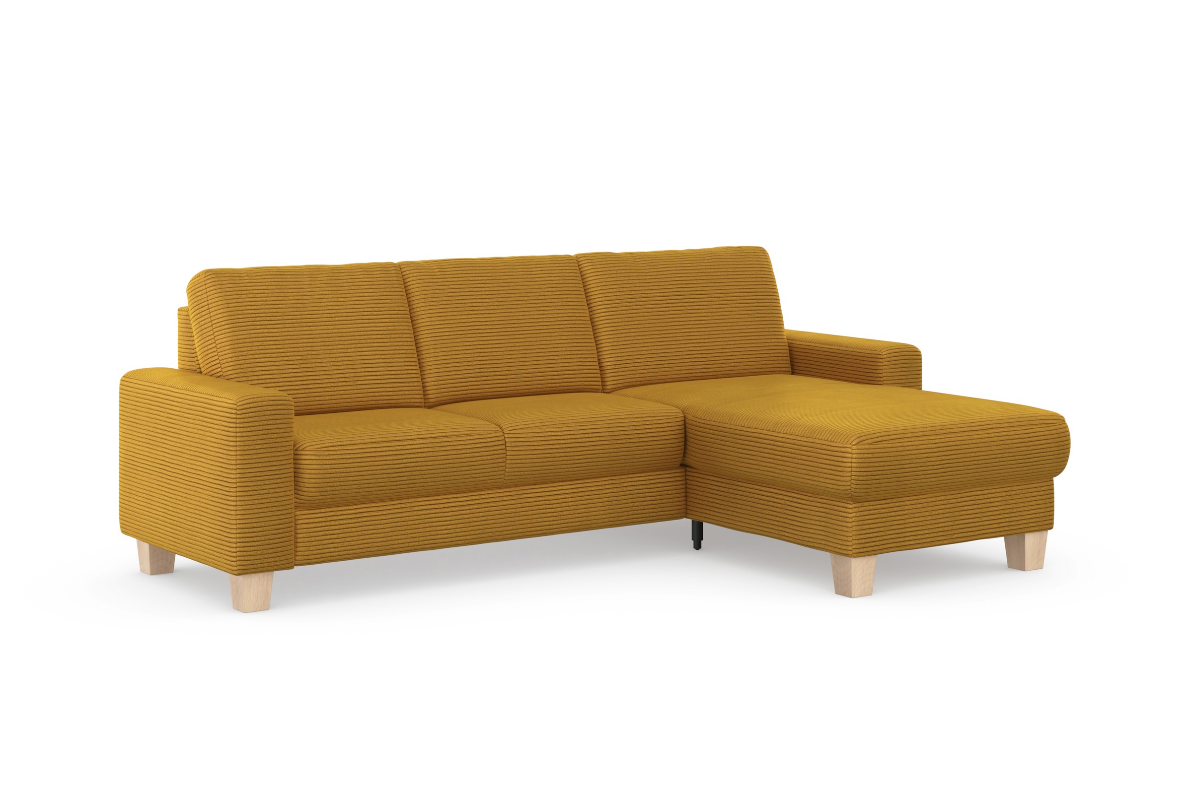 Home affaire Ecksofa »Summer L-Form«, mit Recamiere, mit oder ohne Bettfunktion und Bettkasten, Cord-Bezug