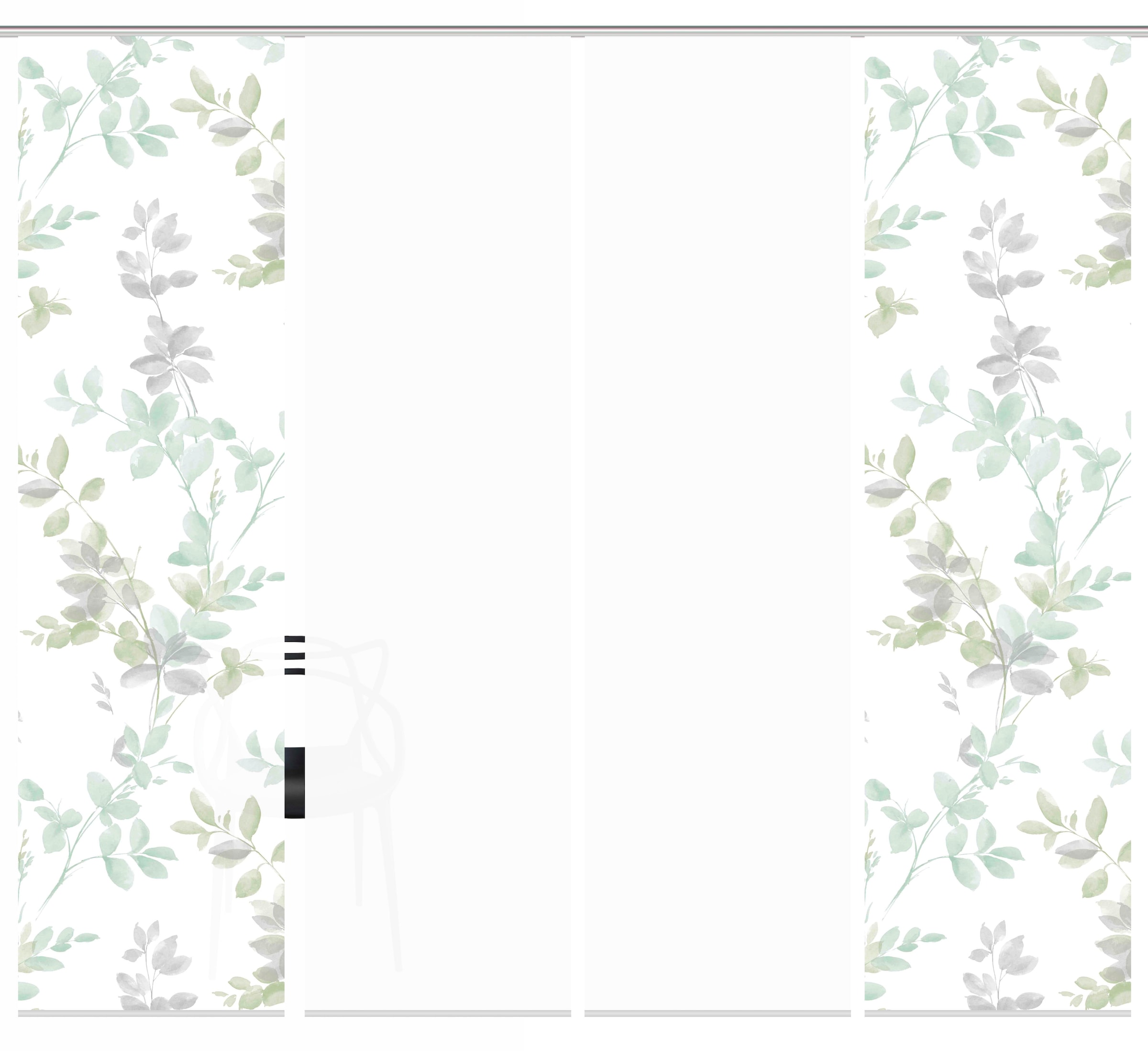 HOME WOHNIDEEN Schiebegardine »4er SET«, (4 St.), Schiebevorhang Digidruck 4er Set AYLA