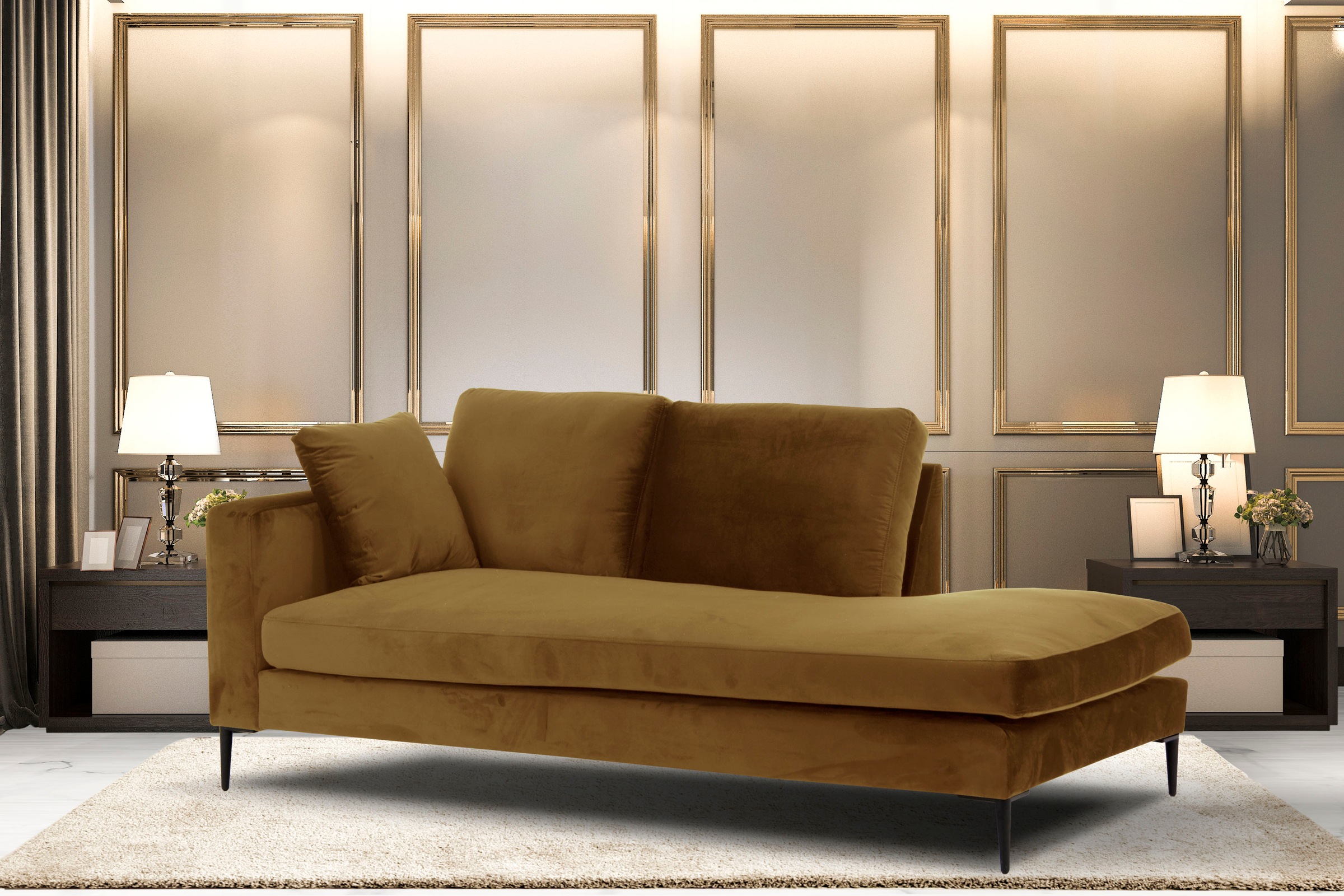 Home affaire Recamiere »Cozy Chaiselongue, Maße B/T/H: 195/97/80 cm« mit lo günstig online kaufen