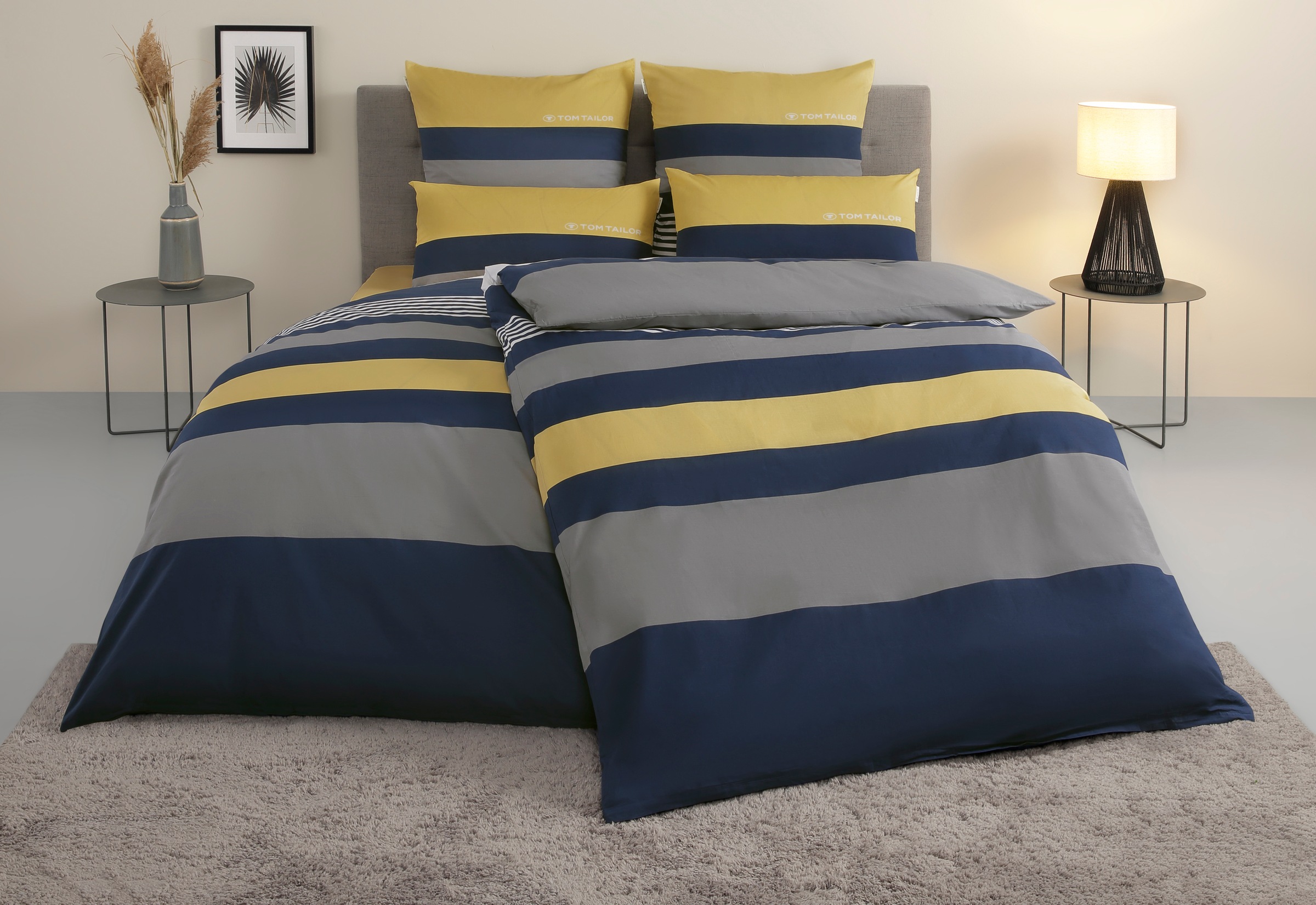 TOM TAILOR HOME Bettwäsche »Carl in Gr. 135x200 oder 155x220 cm«, mit GRATIS-Zugabe: Spannbettlaken, 100% Baumwolle, mit Reißverschluss