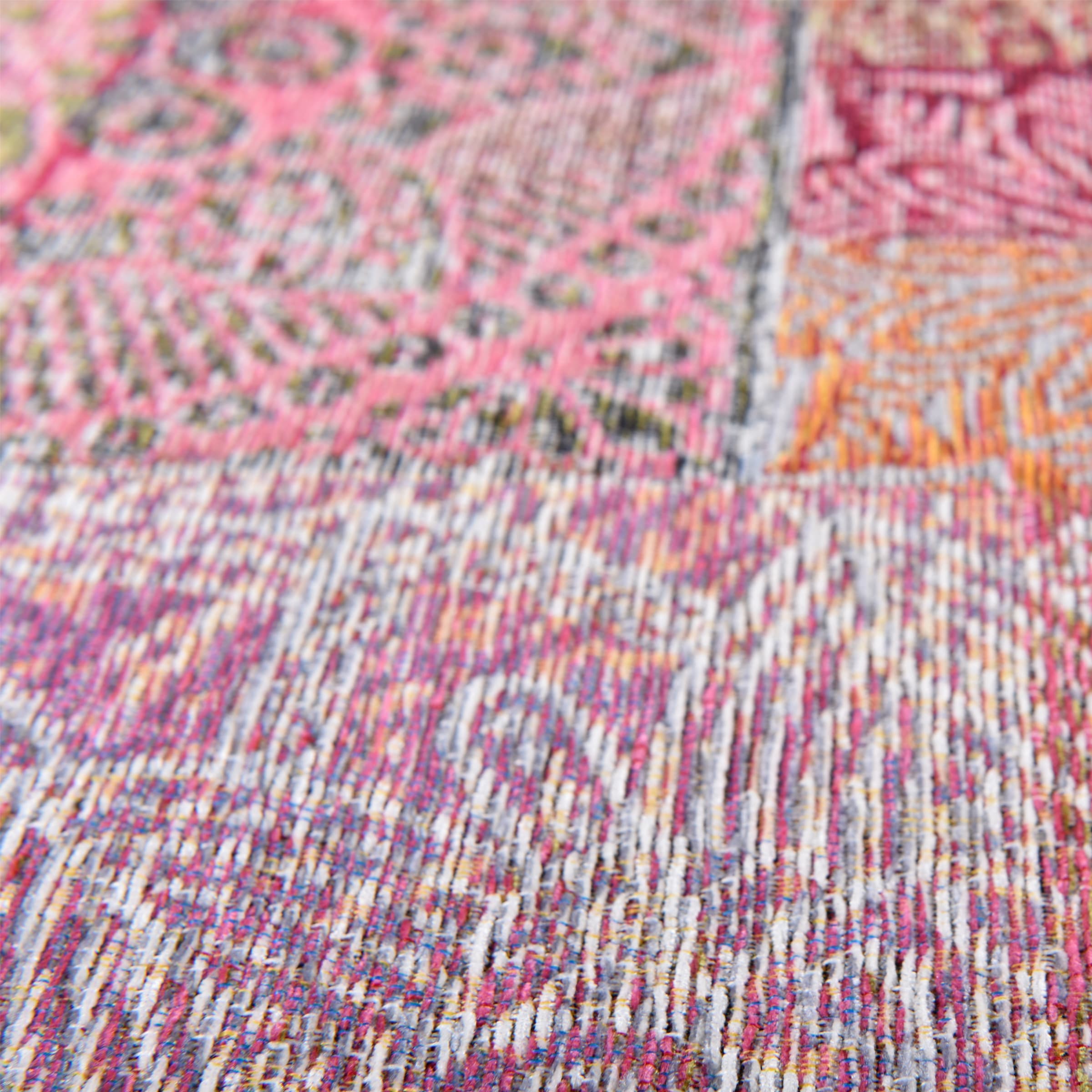 Gino Falcone Teppich »Cosima-112« rechteckig 3 mm Höhe Flachgewebe, mit Chenillegarn, modernes Patchwork-Design, Ornamente