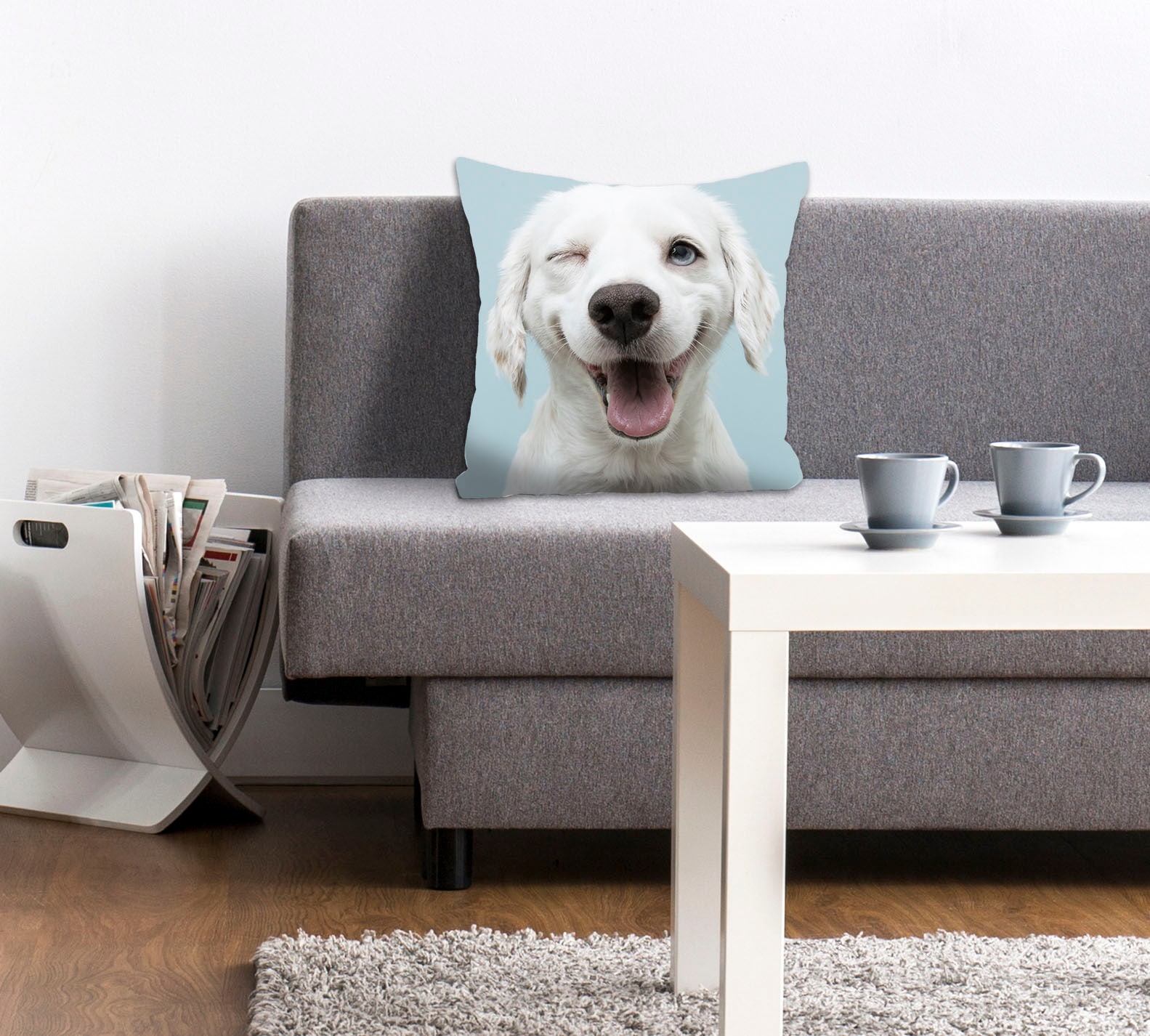 queence Dekokissen »Crazy Dog«, mit einem zwinkernden Hund, Kissenhülle ohn günstig online kaufen