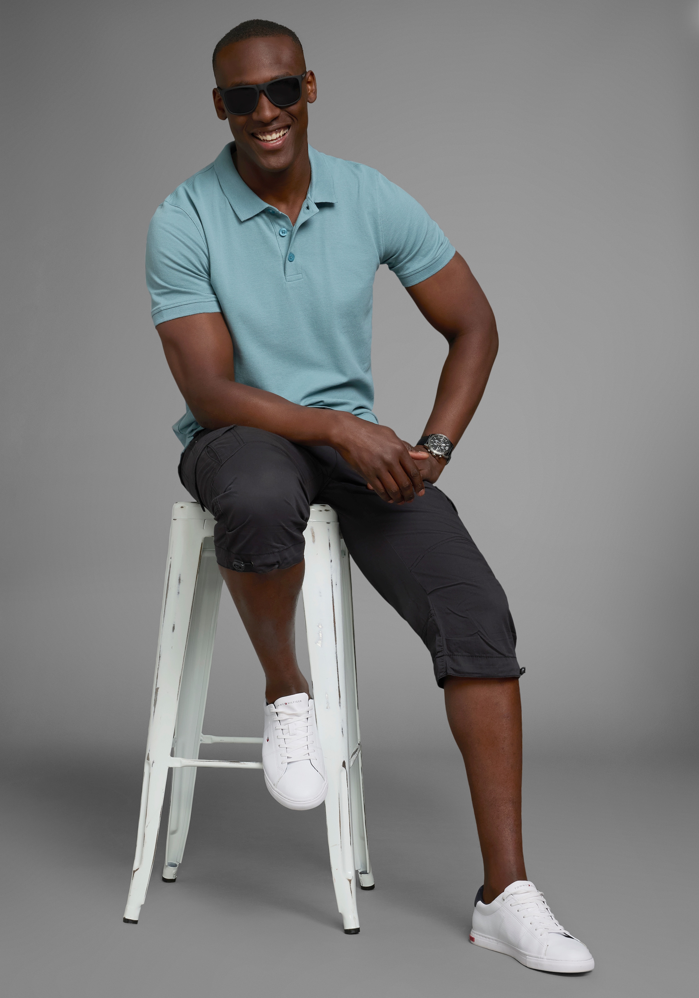 Man's World Poloshirt, Kurzarm, lockere Passform, unifarben