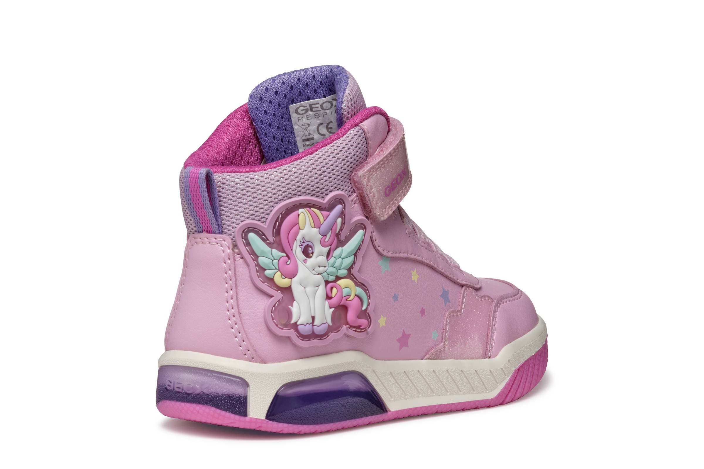 Geox Sneaker »J INEK GIRL Blinkschuh«, Schnürboots, Blinkschuh mit cooler Blinkfunktion