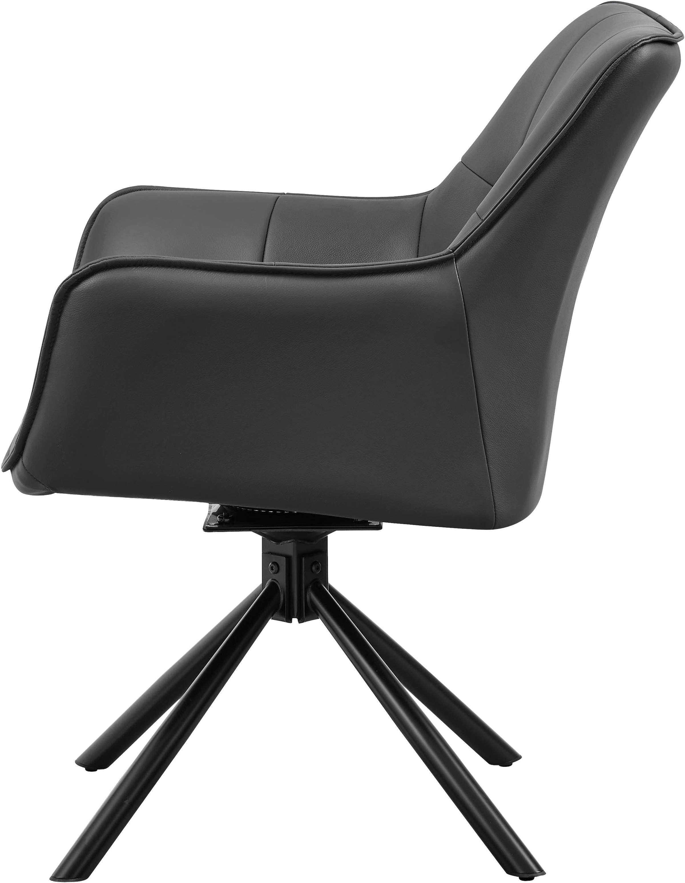 OTTO home Drehstuhl »Lika« (Set) 2 Stk.echtes Leder, 360° Drehfunktion, Steppnähte, Metallgestell