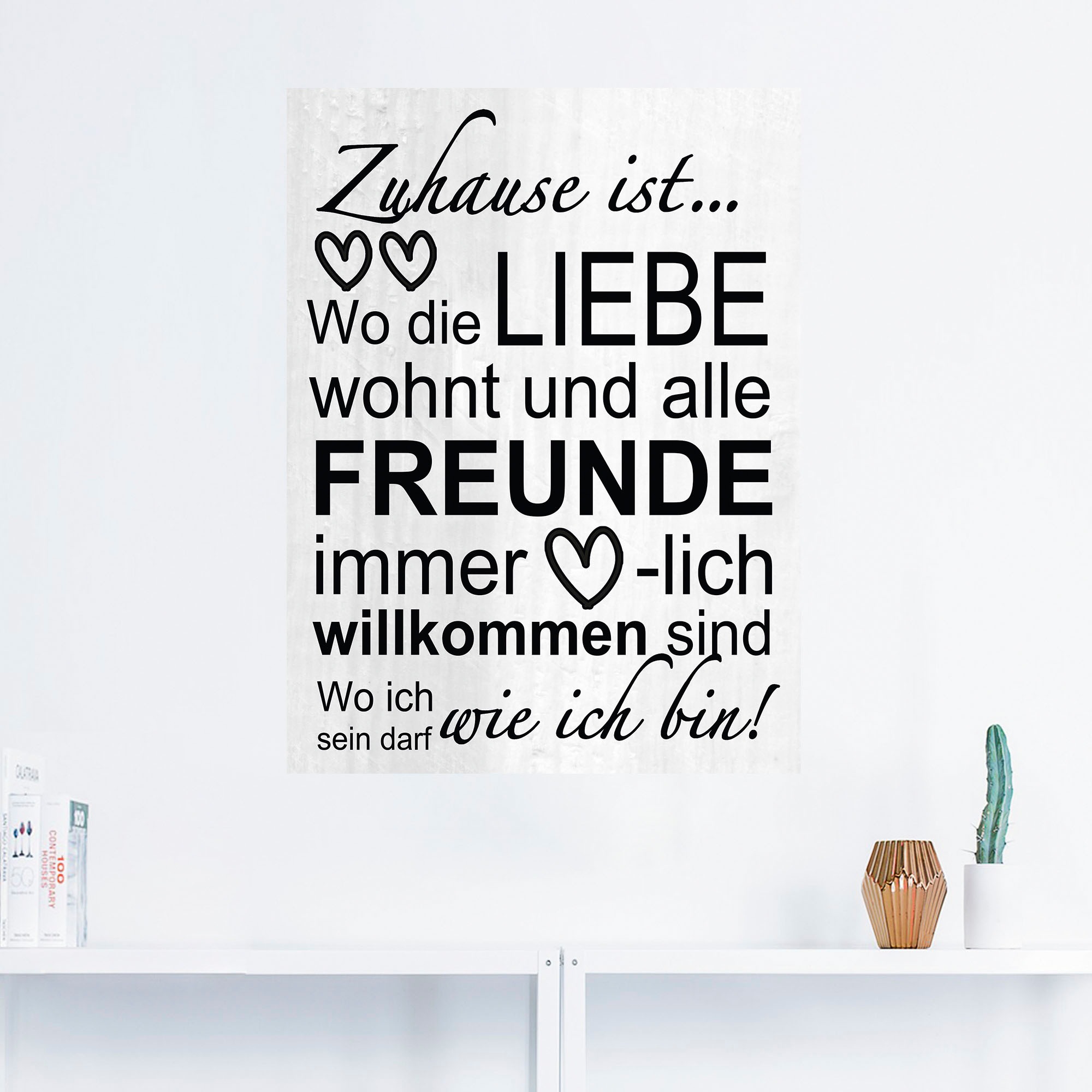 Artland Wandbild »Wo die Liebe wohnt«, Sprüche & Texte, (1 St.), als