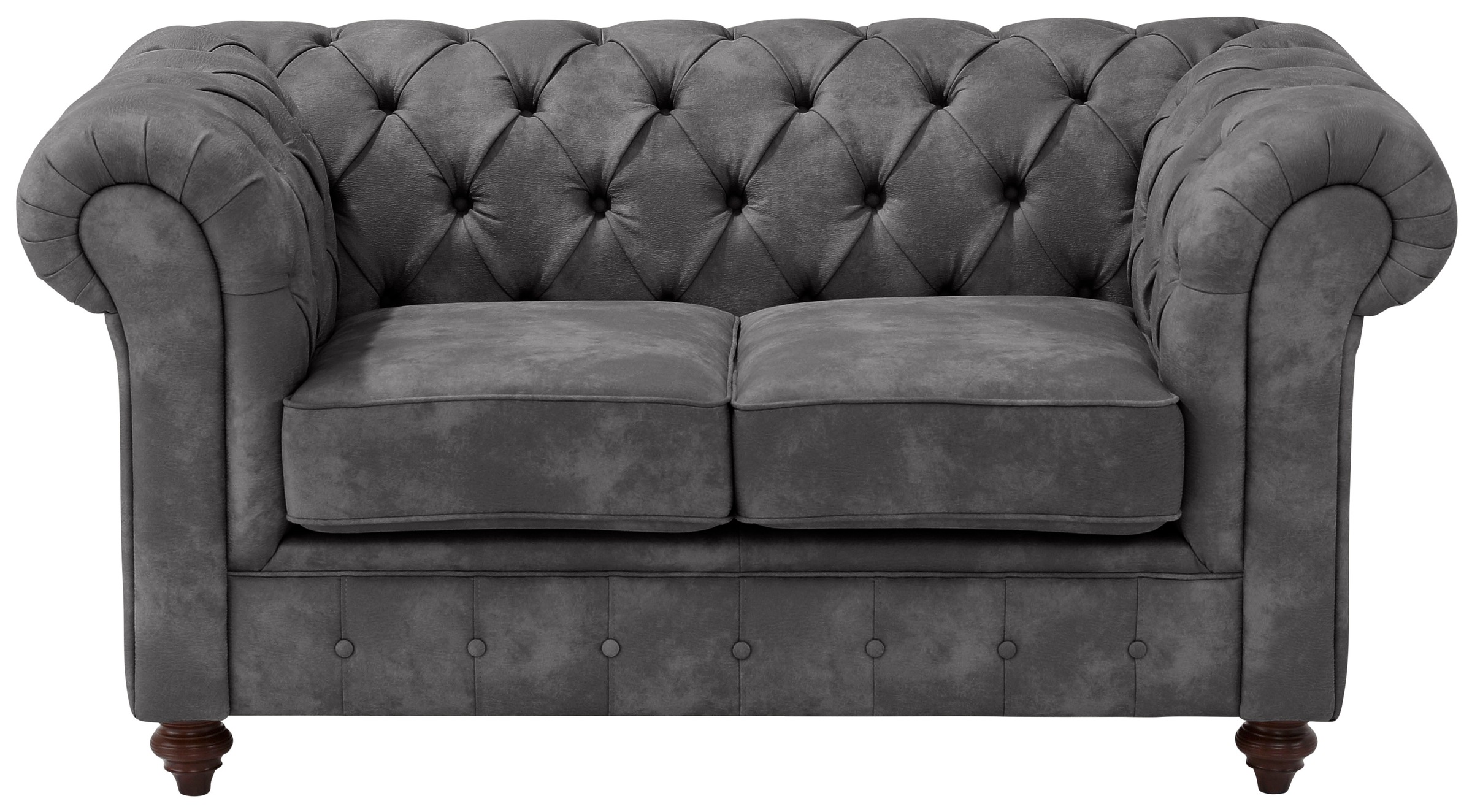 Home affaire Chesterfield-Sofa »Chesterfield 2-Sitzer B/T/H: 150/89/74 cm«, mit hochwertiger Knopfheftung, auch in Leder