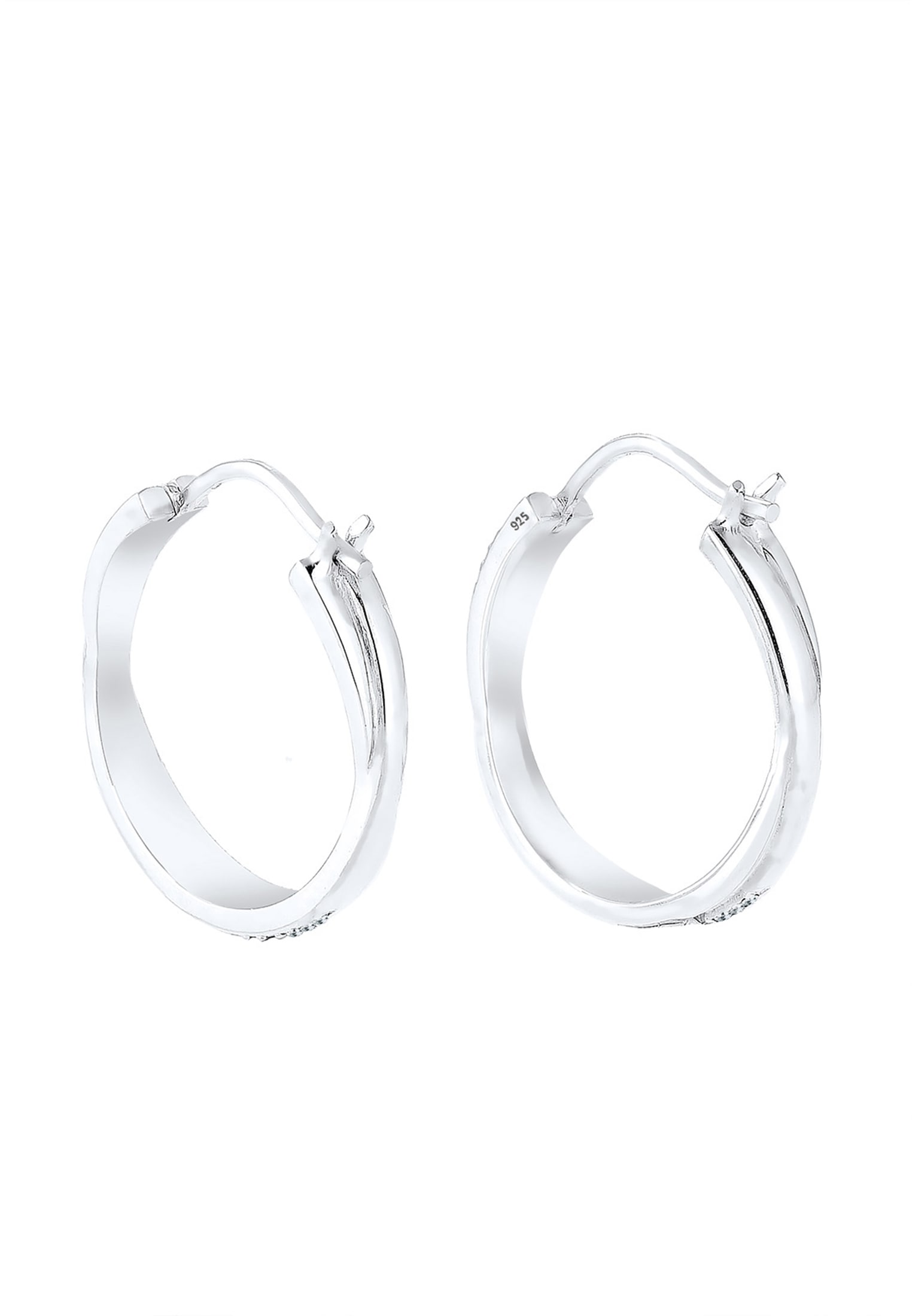 Elli Paar Creolen »Creole Verschlungen 925 Silber, mit Kristallen von Swarovski®«