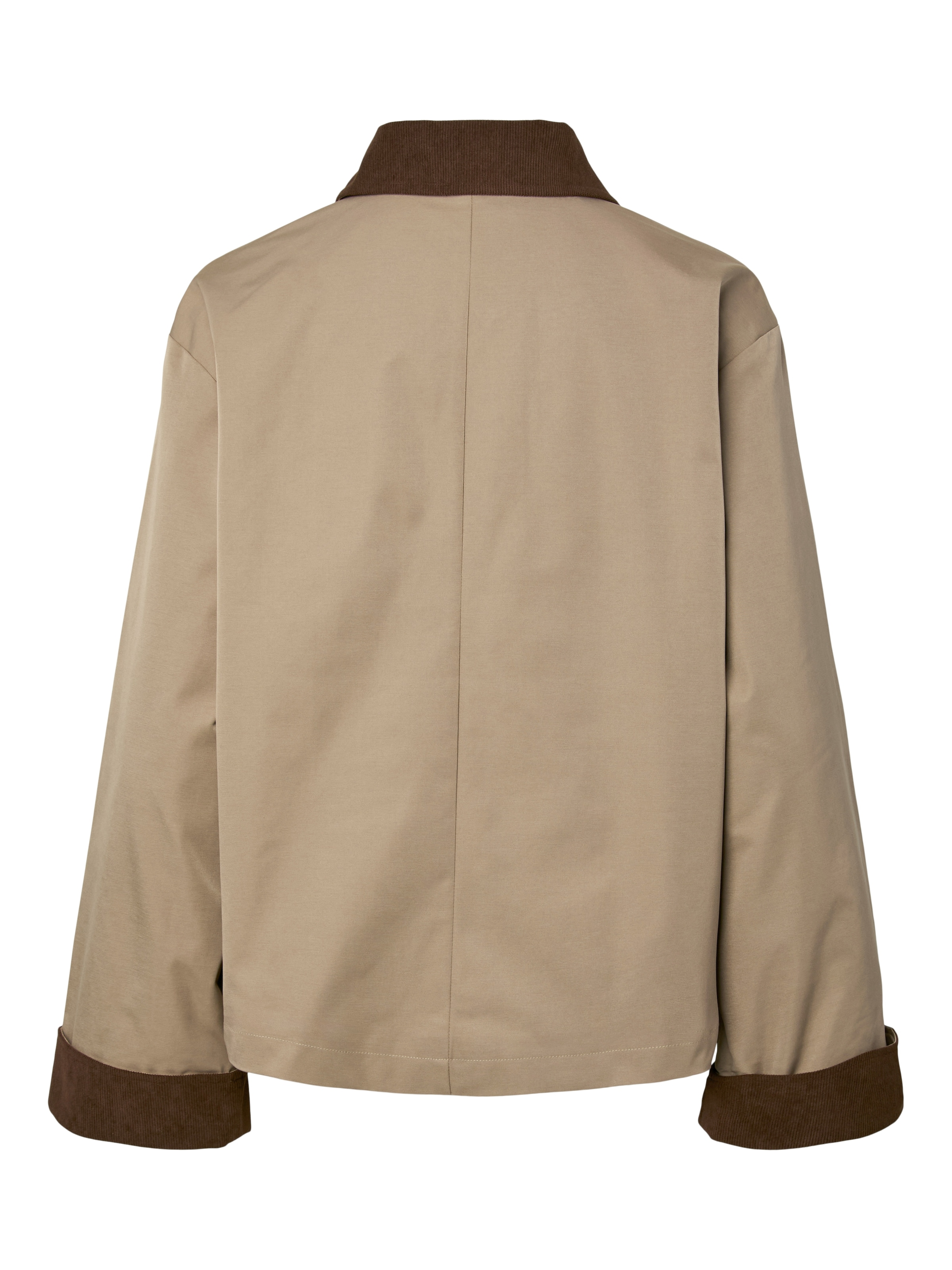 pieces Kurzjacke »PCJORMA SHORT LIGHT JACKET NOOS BC« mit farblich abgesetztem Kragen und Bündchen