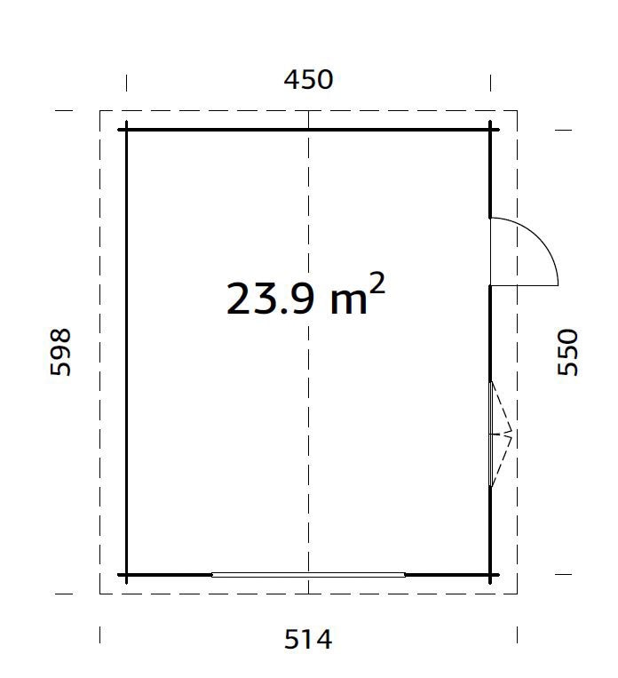 Palmako Garage »Irene/Roger«, BxTxH: 514x598x287 cm, ohne Tor, naturbelassen