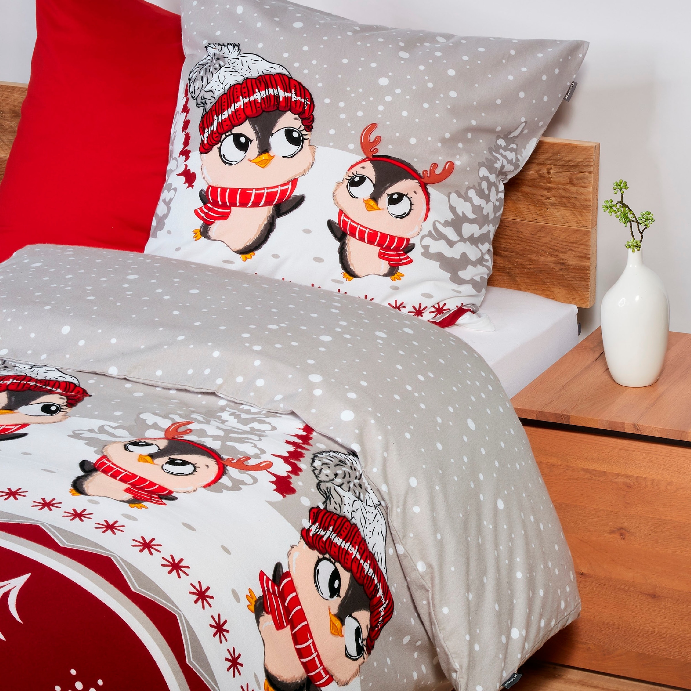 Schiesser Bettwäsche »Antoni aus weicher Baumwolle mit coolem Winterprint«, MADE IN GREEN by OEKO-TEX®-zertifiziert