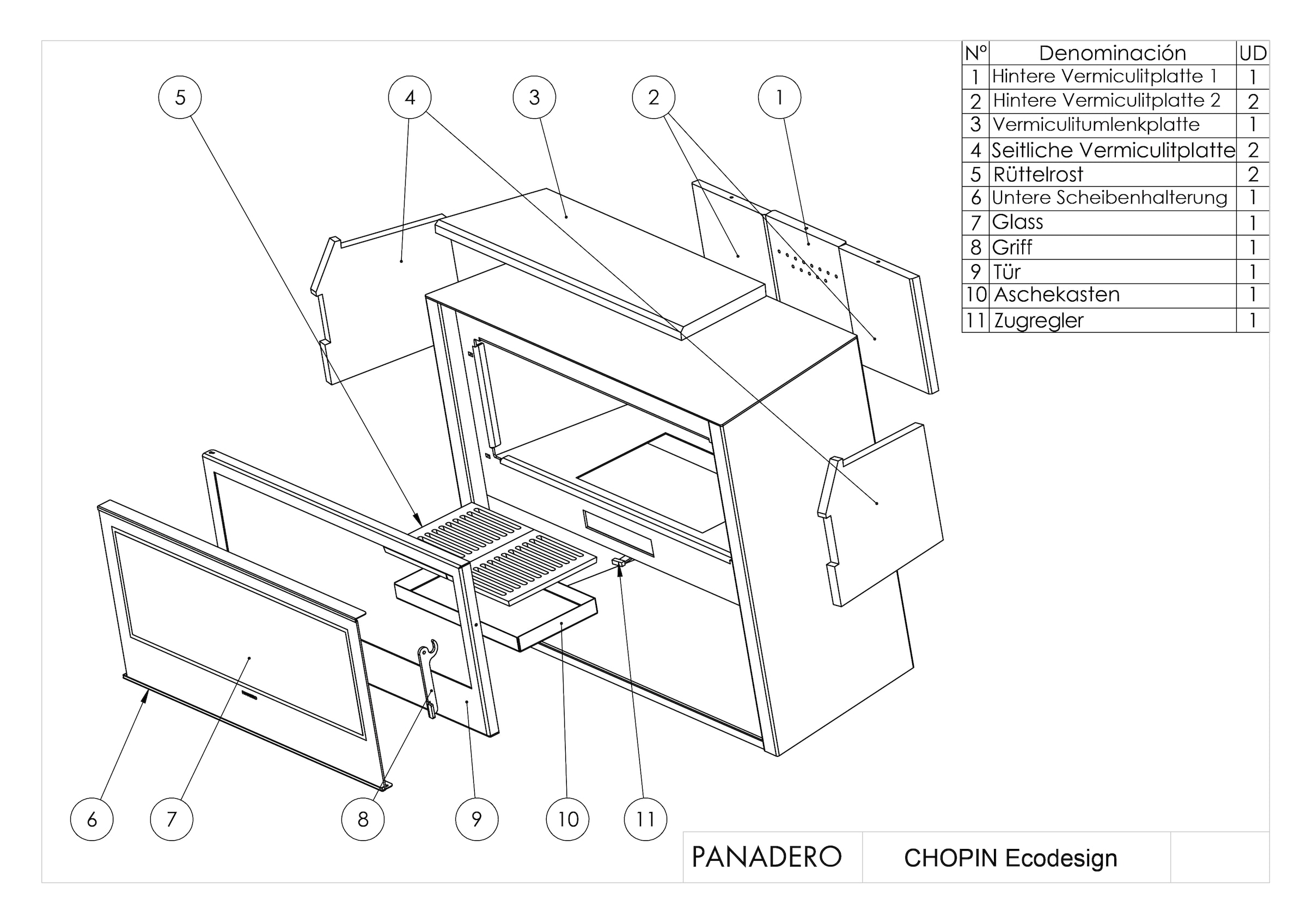 bestellen Kaminofen online Chopin Ecodesign«, tlg.) (1 »Kaminofen Panadero