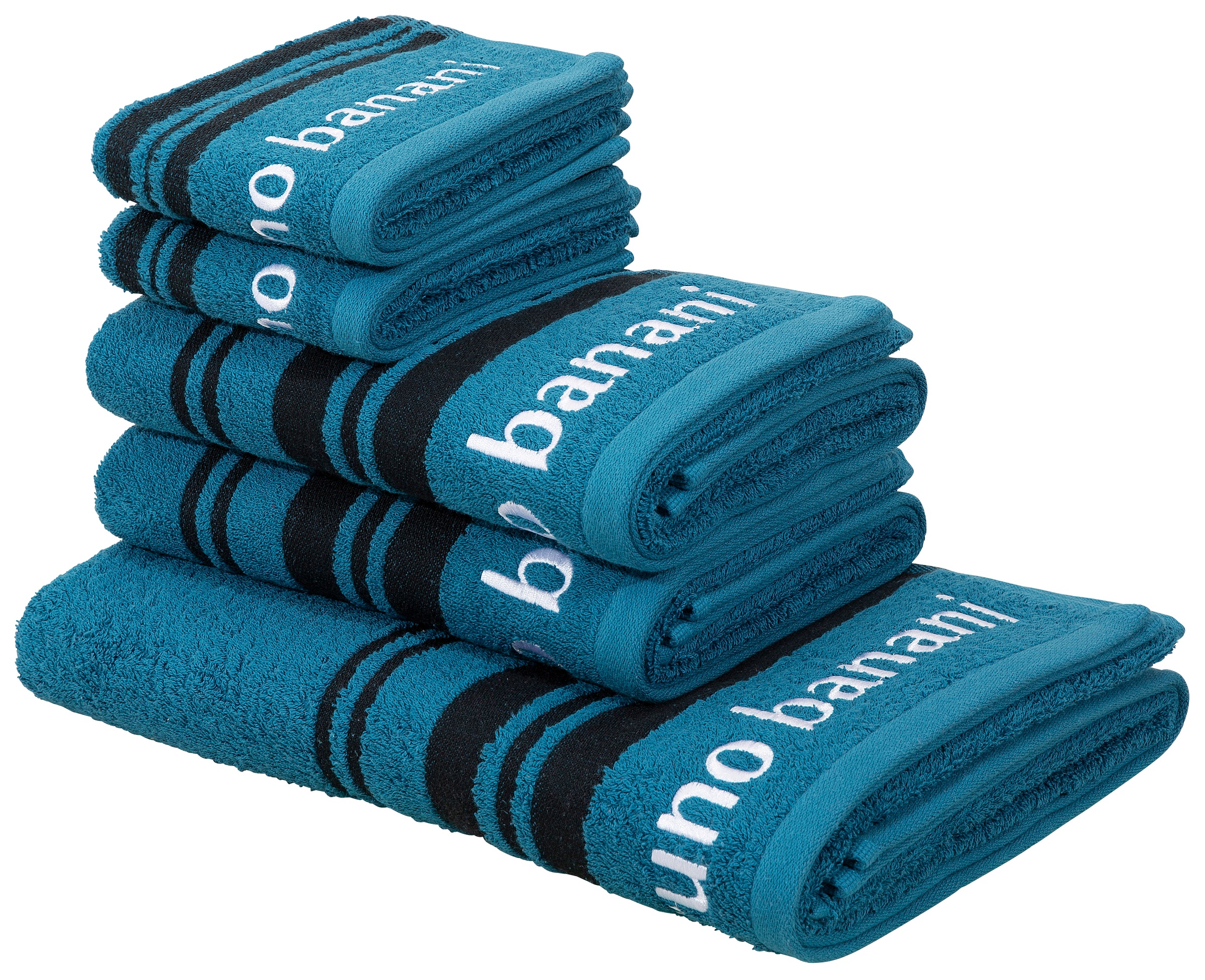 bestellen Handtuch Bruno aus 5 100% Banani Markenlogo, im »Daniel«, tlg., Walkfrottee, Baumwolle & Streifen-Bordüre Handtücher Set Set, Online-Shop
