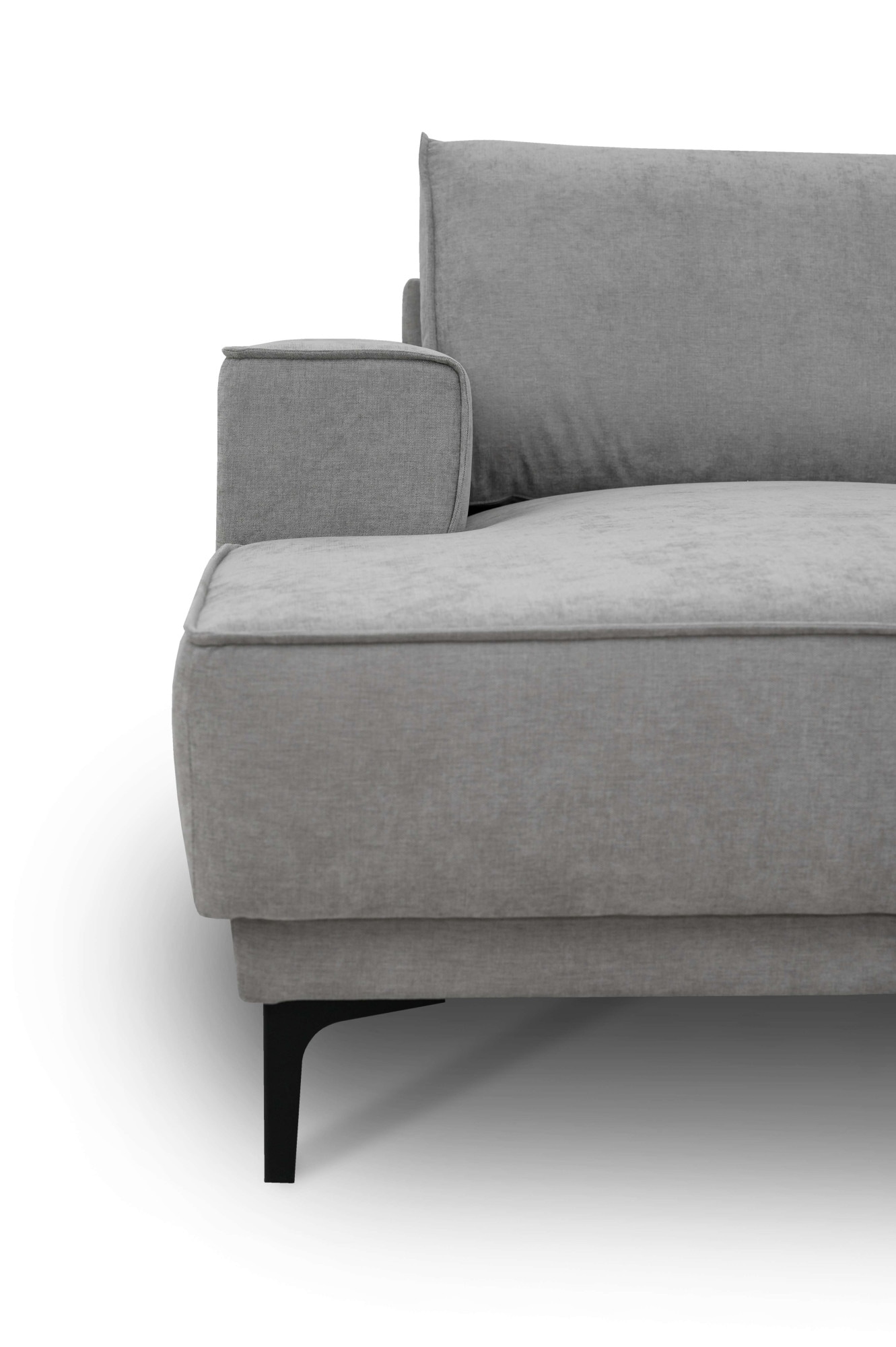 Places of Style Wohnlandschaft »XXL Sofa Oland, Struktur, Flachgewebe, Luxus-Microfaser, Boucle«, U-Form, 345 cm, Wellenunterfederung, Skandi-Design, Metallfüße