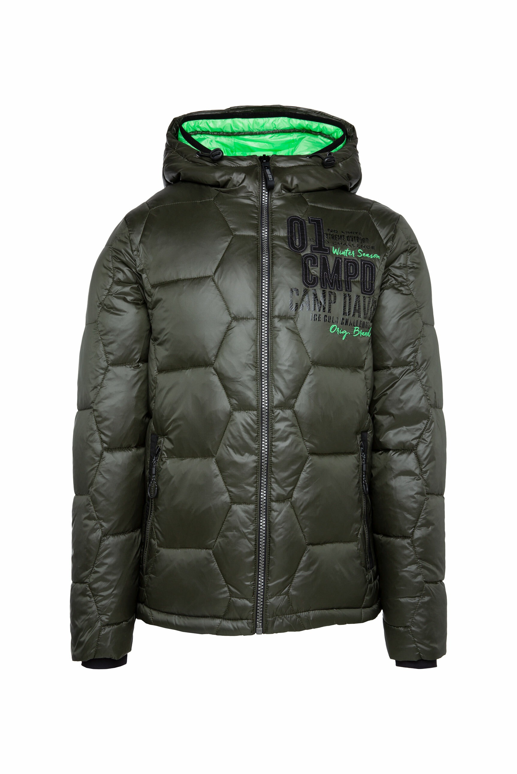 CAMP DAVID Winterjacke, mit Kapuze, mit farbiger Doppelkapuze