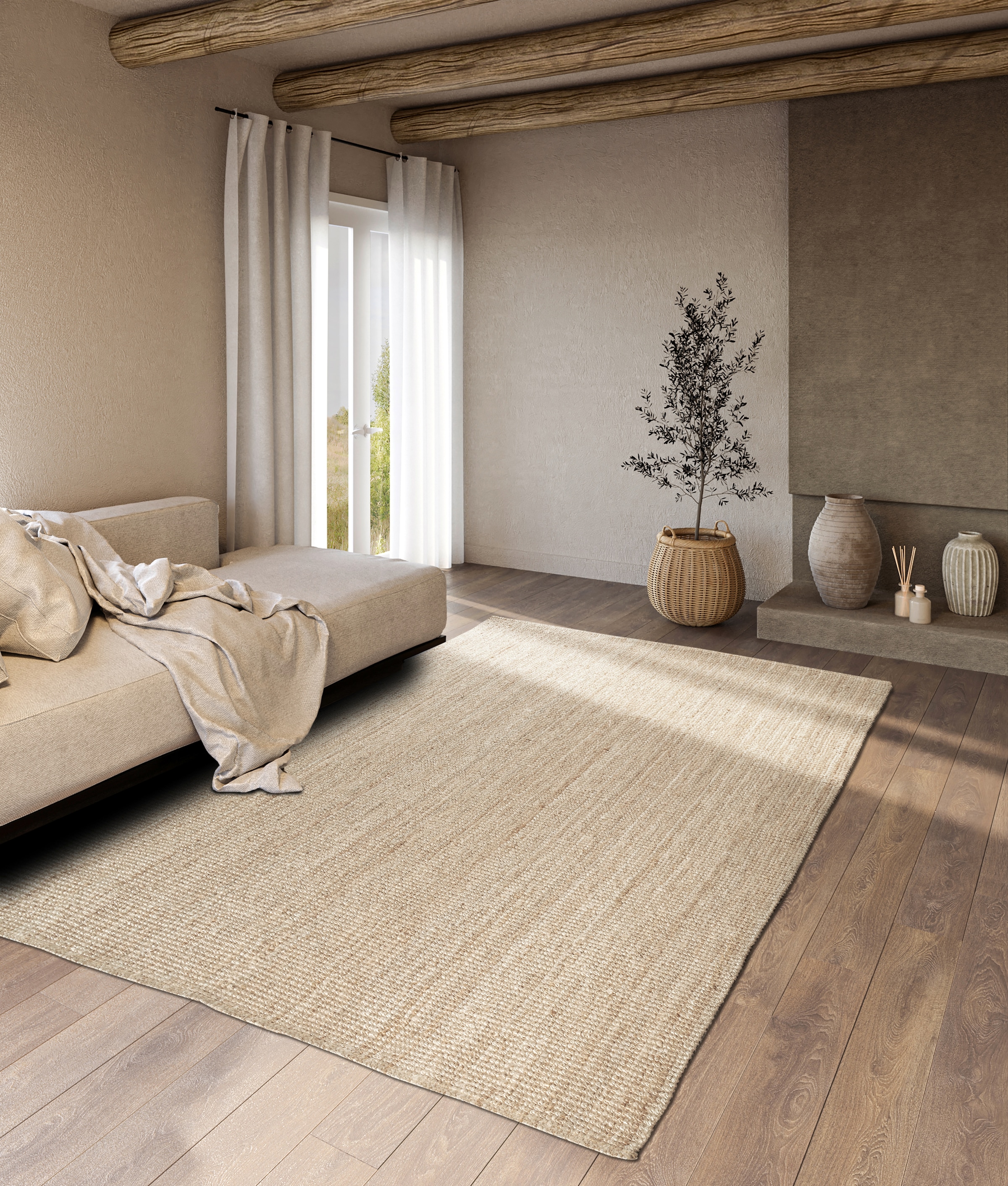 Villeroy & Boch Teppich »Rosalie Juteteppich«, rechteckig, 10 mm Höhe, Läufer, 100% Jute, Natur, Wohnzimmer, Esszimmer, Schlafzimmer, GRS