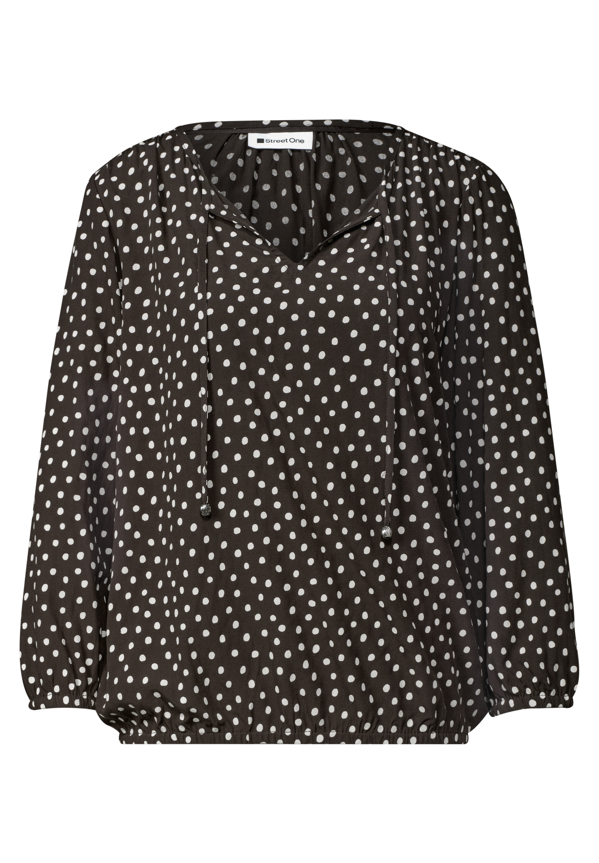 STREET ONE Druckbluse 3/4-Arm Tunika mit Split Neck / mit Punkten
