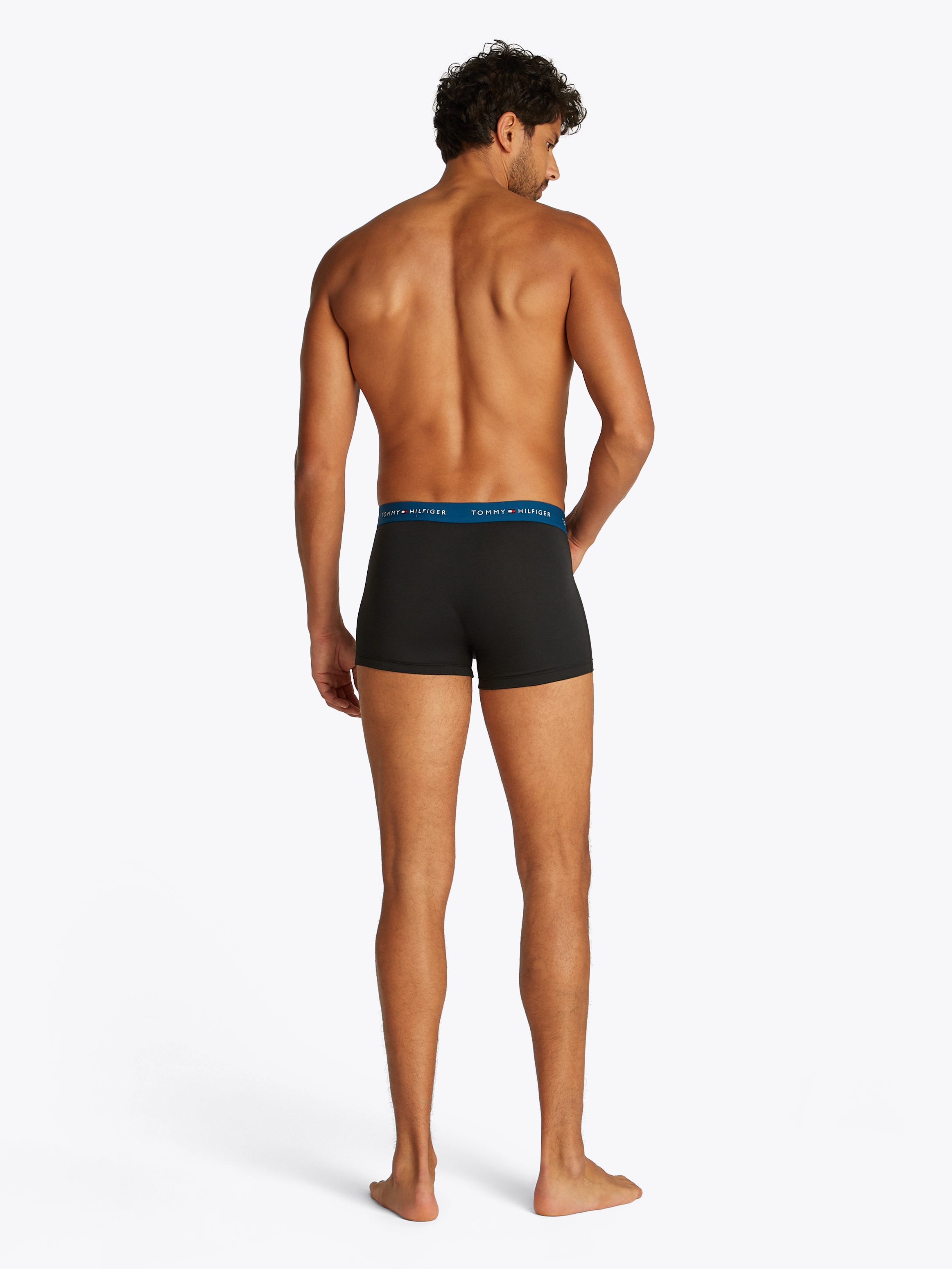 Tommy Hilfiger Underwear Boxer »TRUNK 3 PACK«, (3 St.), mit kontrastfarbenem Logobund