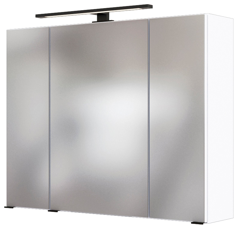 welltime Spiegelschrank »Luena«, Breite 80 cm, mit 3D-Effekt, dank drei Spiegeltüren