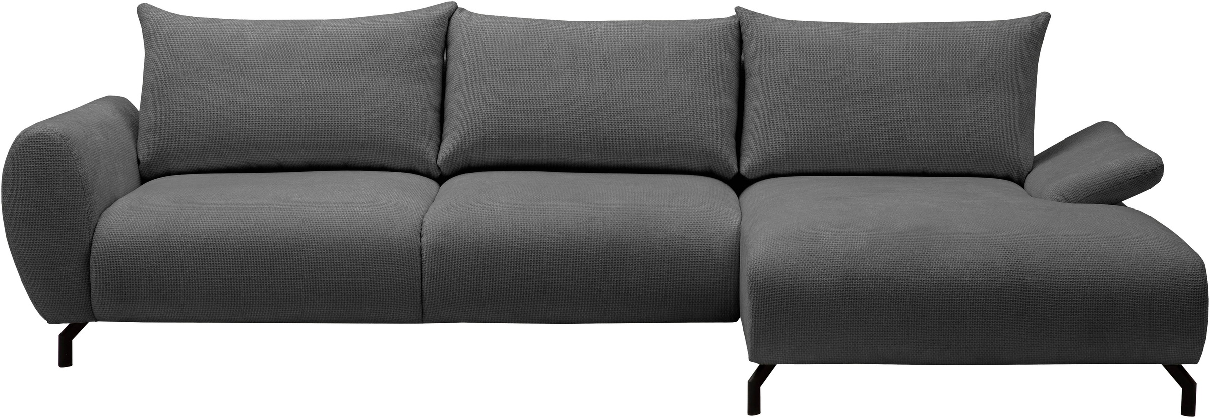 OTTO home Ecksofa »KELLIE, L-Form, 315 cm, verstellbare Armlehne, Metallfüße,« wahlweise Recamiere links o. rechts, Chenille-Stoff, hoher Sitzkomfort