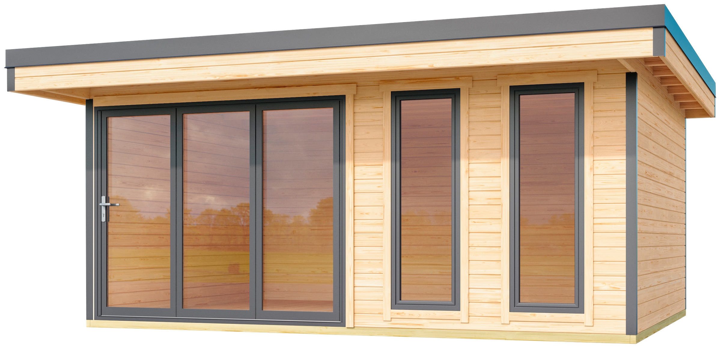 LASITA MAJA Gartenhaus »DOMEO 8 NATUR/ANTHRAZIT«, (Set), Fundamentmass 5000 x 4000, Naturbelassen