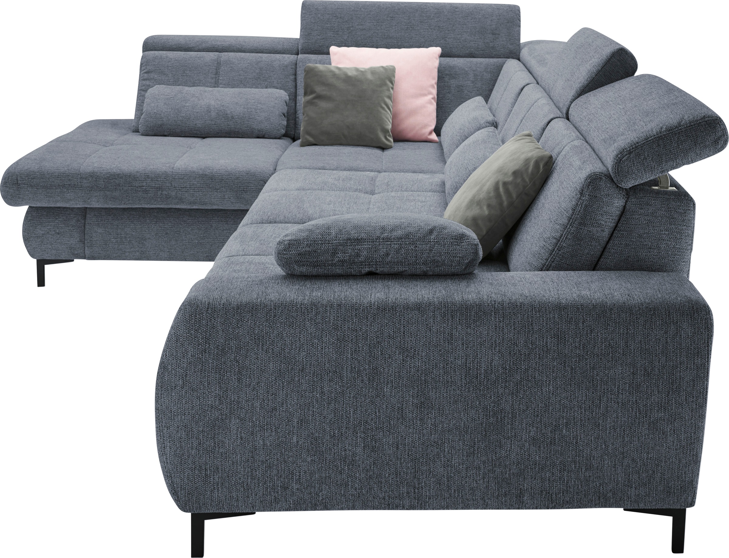 set one by Musterring Ecksofa »SO 3400 Sitzhöhe 47cm oder 49cm, Sitztiefe verstellbar, B/T 317/220 cm«, Kaltschaumpolsterung, Flachgewebe, whlw. mit Funktionen, Sitzhöhe 47