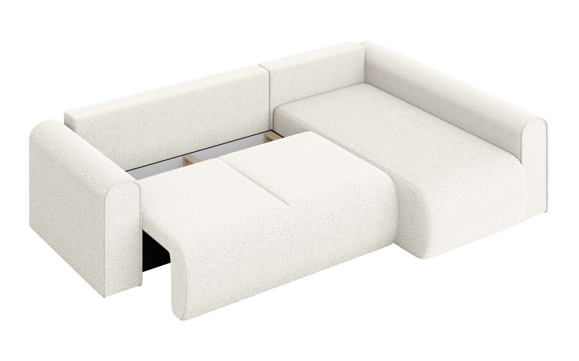 INOSIGN Ecksofa »Zacharia wahlweise Schlafsofa mit Bettkasten, B/T/H 250/166/86 cm«, L-Form mit Wellenunterfederung, Ottomane rechts oder links bestellbar