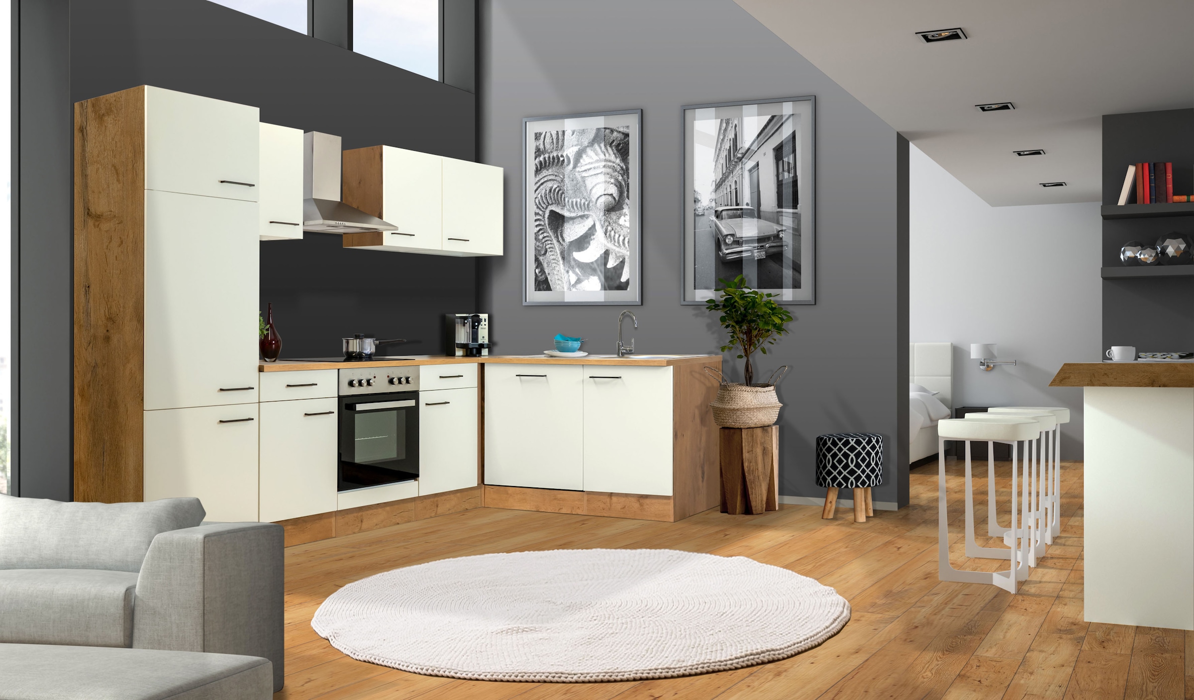 Flex-Well Küchenzeile »Vintea«, mit E-Geräten, Gesamtbreite 280 x 170 cm