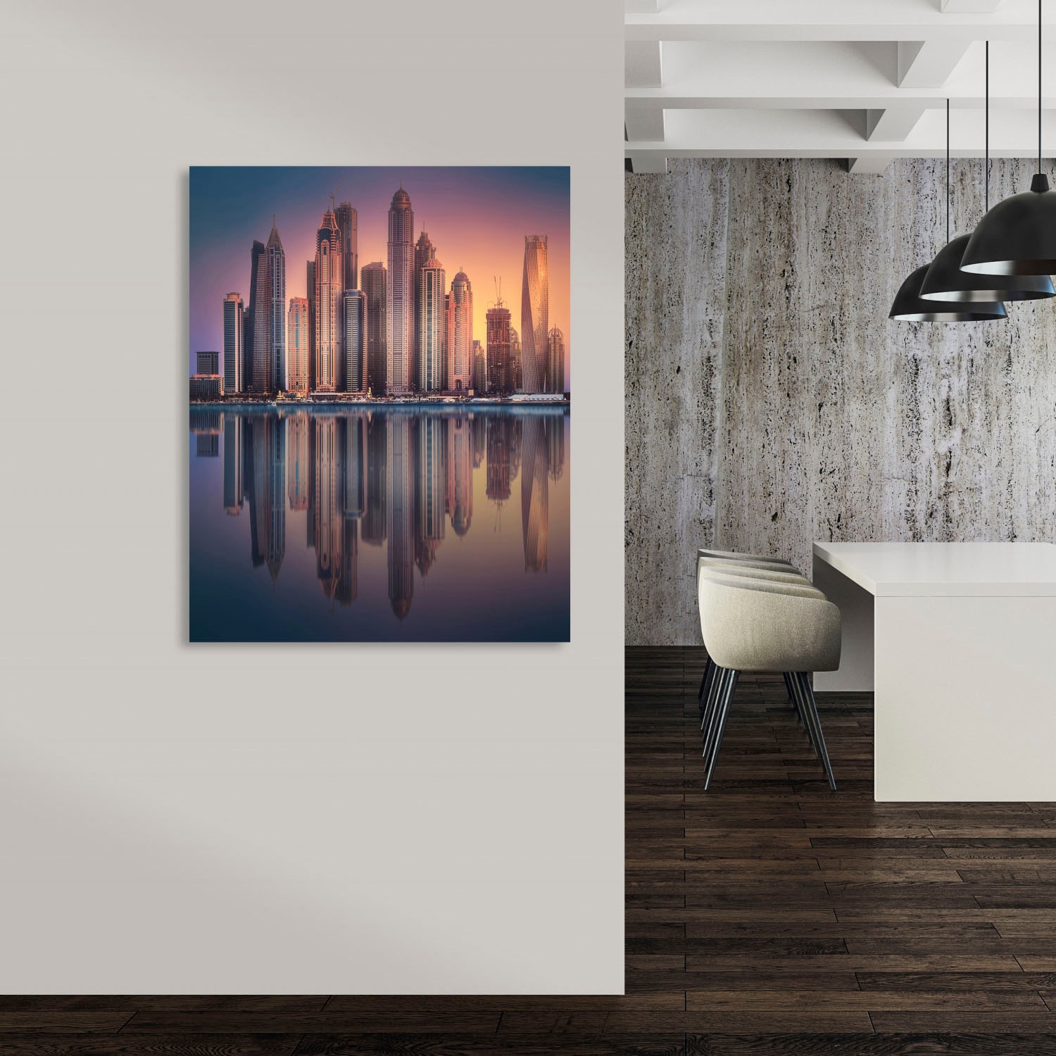 queence Acrylglasbild »Hochhäuser«, Skyline-Gebäude-Städte, Fine Art-Print günstig online kaufen