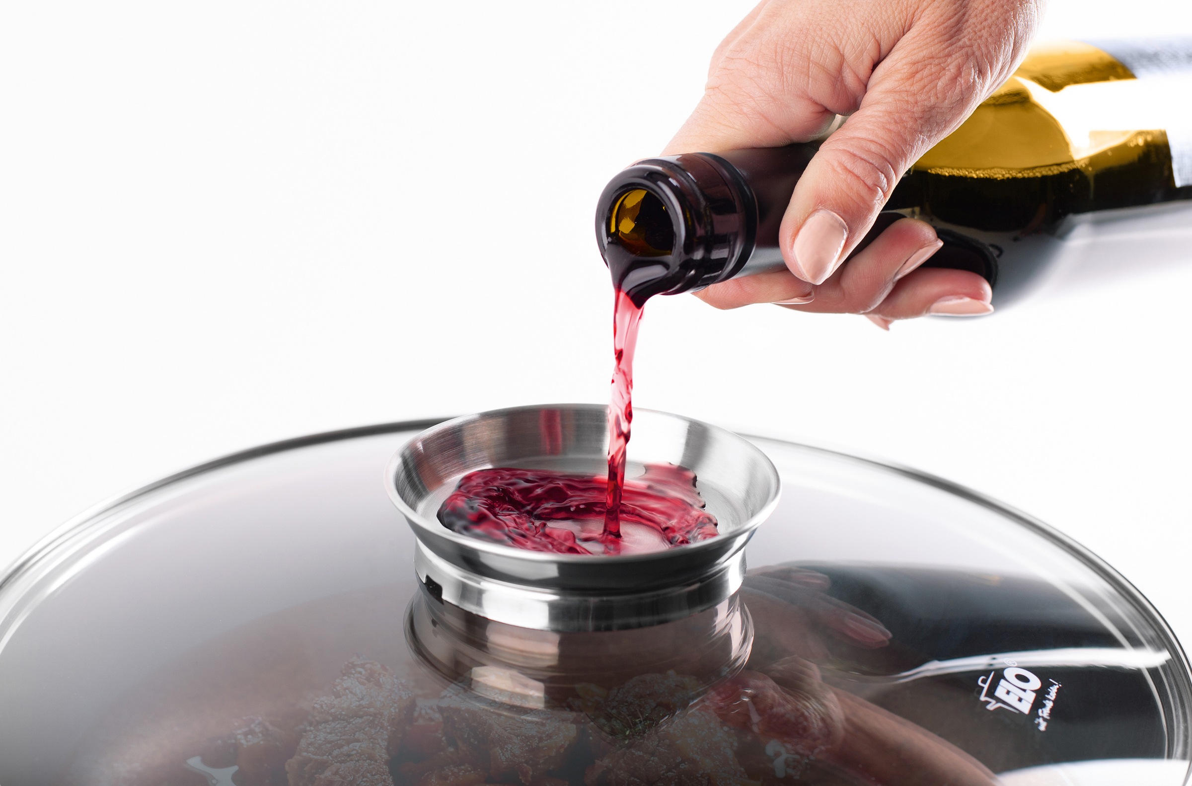 Elo Servierpfanne »Rubino, Pfanne mit Glasdeckel« Aluminiumguss 1 Stk. tlg. mit Glitzer-Glamour-Effekt außen