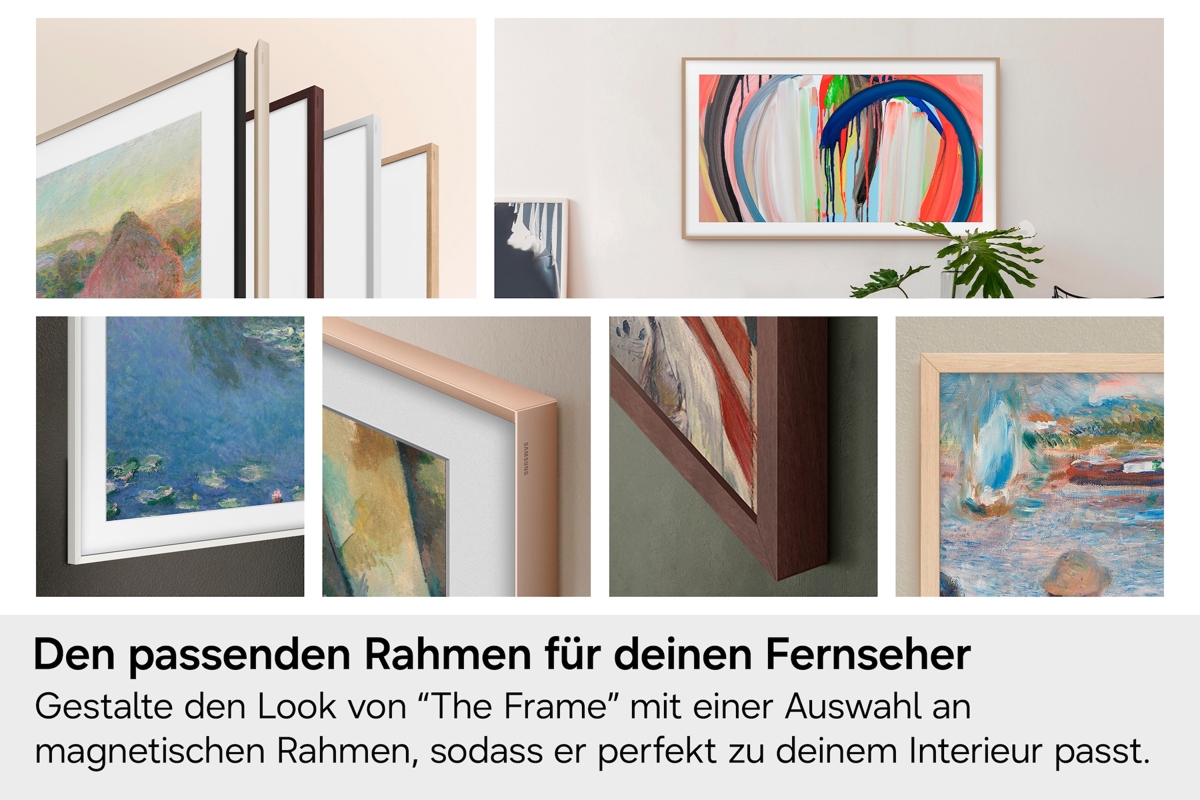 Samsung QLED-Fernseher »GQ43LS03HAU« 108 cm/43 ″ Smart-TV Art Mode Kunstwerken, Design wandbündig, Antireflexion mit Glare Free