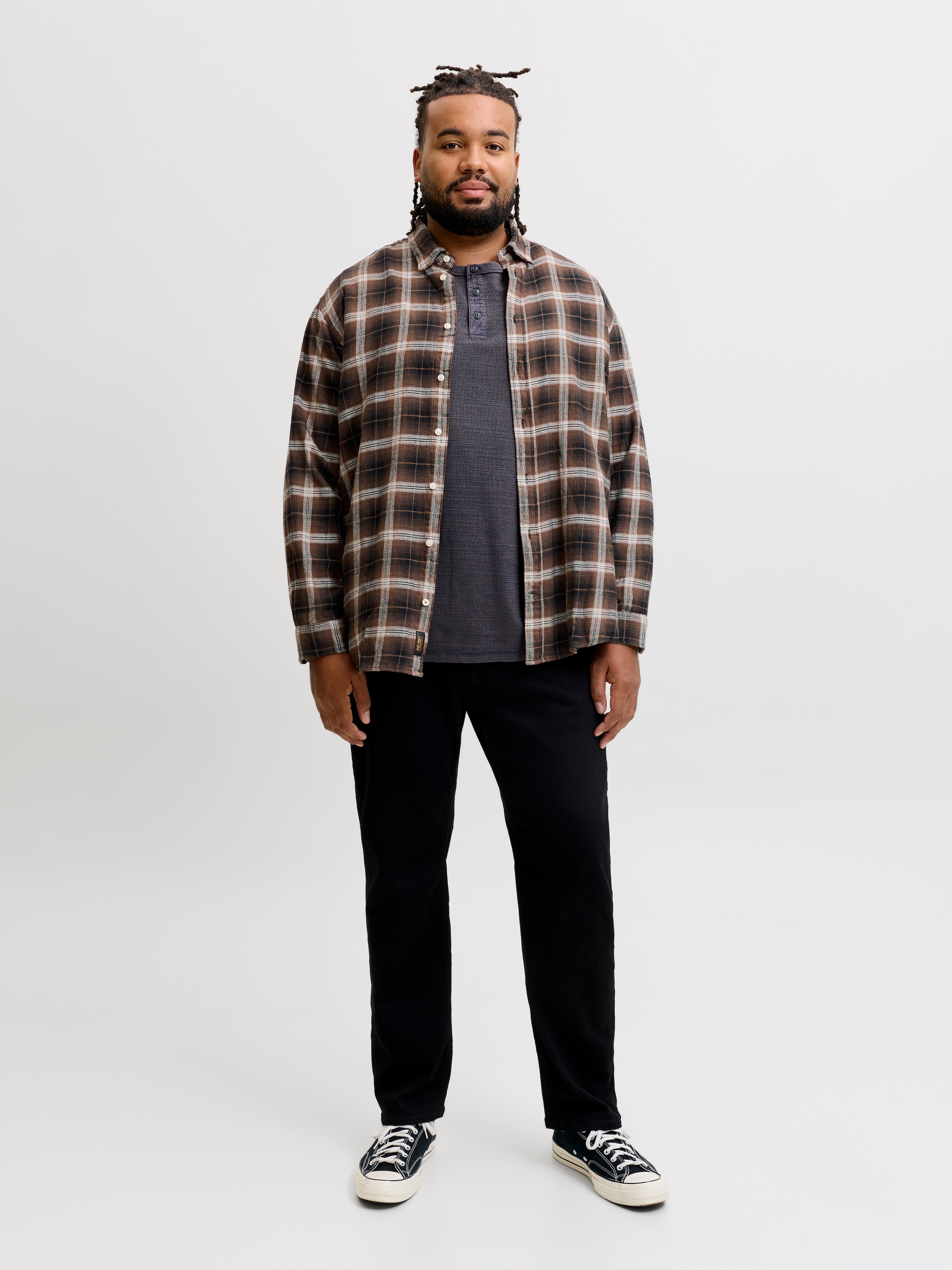 Jack & Jones PlusSize Langarmhemd »JJEFIELD CHECK SHIRT LS SN PLS« Baumwolle, relaxed fit