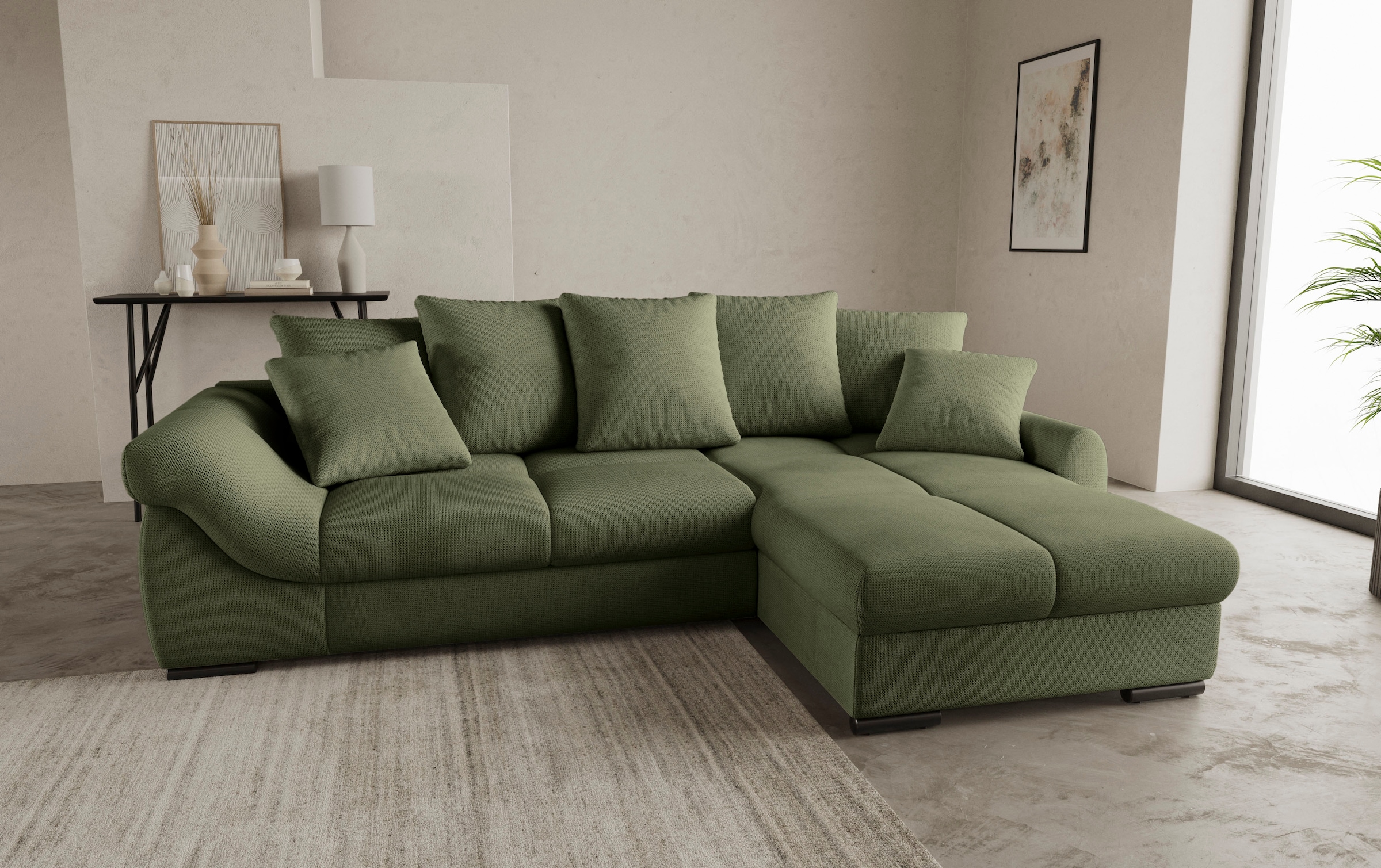 INOSIGN Ecksofa "Livorno DuraFlex", inkl. Hochschläfer-Bettauszug, XL-Bettk günstig online kaufen