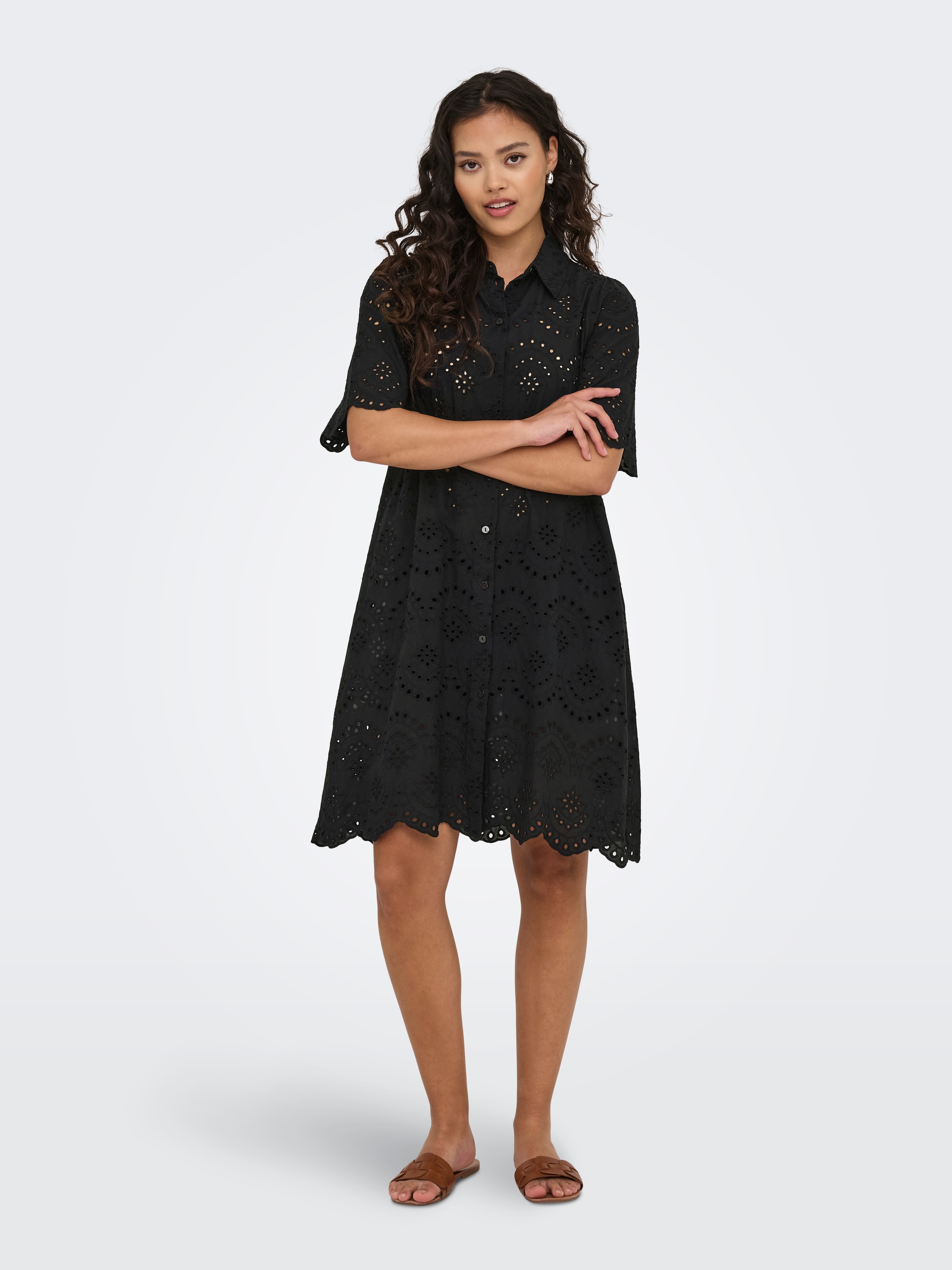 ONLY Spitzenkleid »ONLVALAIS S/S DRESS WVN NOOS«