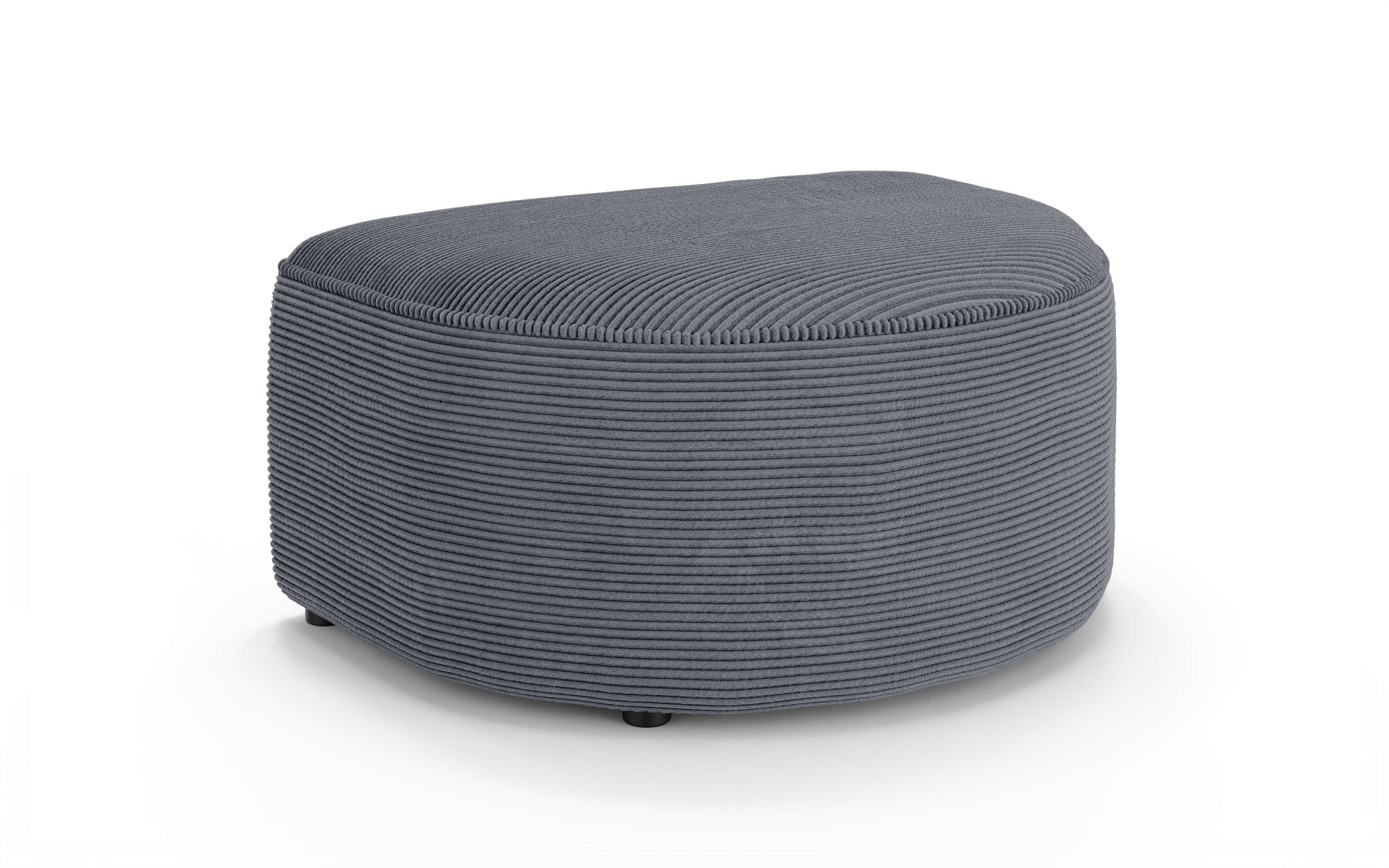 OTTO home Polsterhocker »ADELLA passed zur Serie, Maße B/T/H: 92/69/43 cm«, Hocker mit Wellenunterfederung, runde Form, auch in Cord