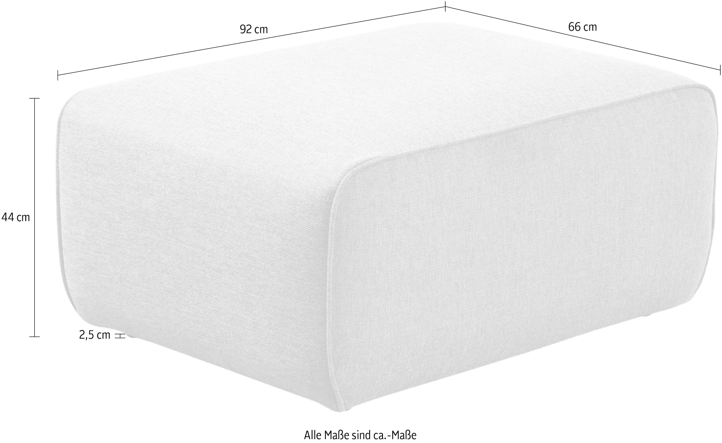 andas Polsterhocker »Noord 92/66 cm«, mit Kedernaht, schöne Serienergänzung