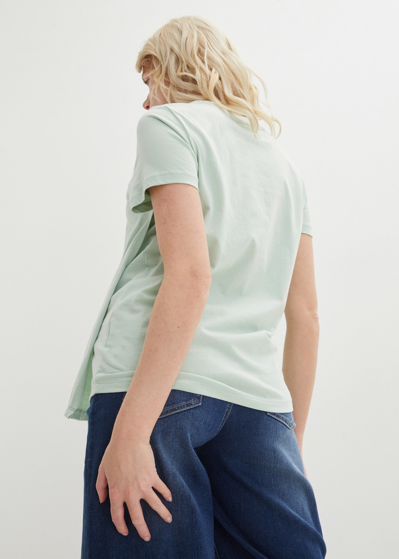 bonprix Umstandsshirt Packung, 2 lässige Passform, Kurzarm, mit Stillfunktion, aus Jersey