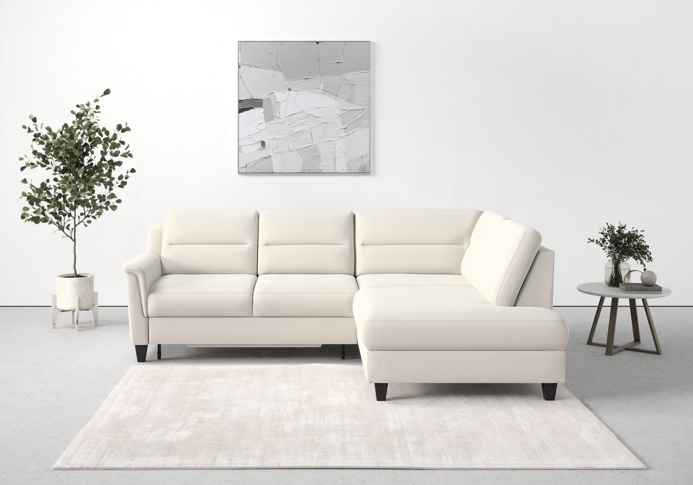 sit&more Ecksofa »Farö L-Form«, inklusive Federkern, wahlweise mit Bettfunktion und Bettkasten