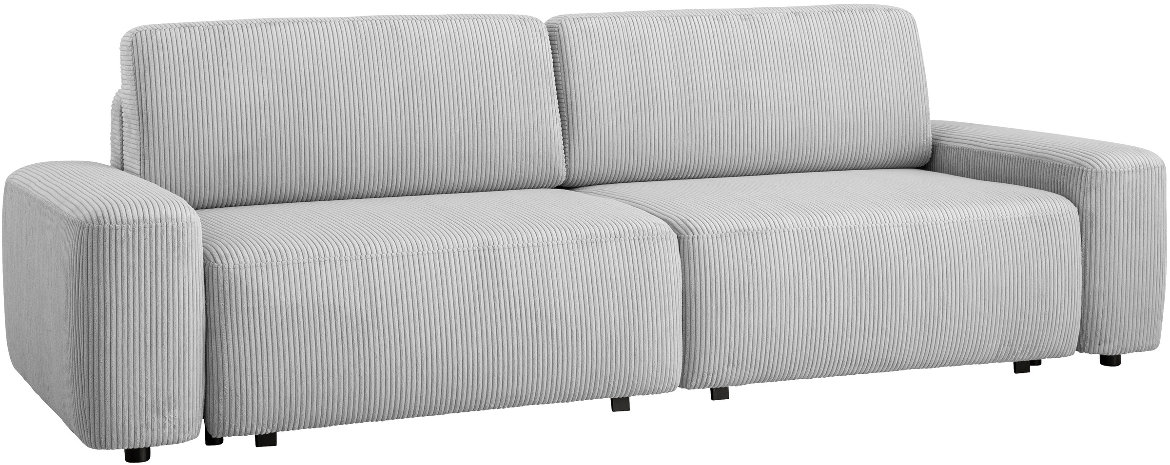 INOSIGN 3-Sitzer »TORGE (257cm), Sofa,Schlafsofa in Cord, Samtvelours, Struktur fein«, rundes Design, Schlaffunktion u. Bettkasten, Liegefläche: 135/200 cm