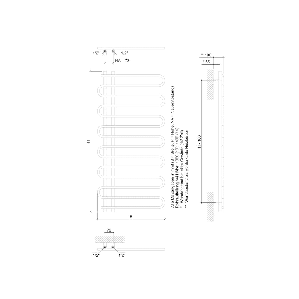 Ximax Badheizkörper »C8 1400 mm x 600 mm«