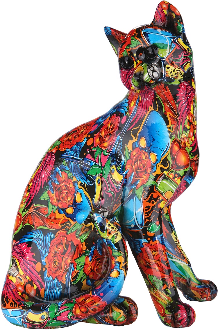 Dekofigur »Figur Pop Art Katze«, Dekoobjekt, Tierfigur, Höhe 29 cm, Wohnzimmer
