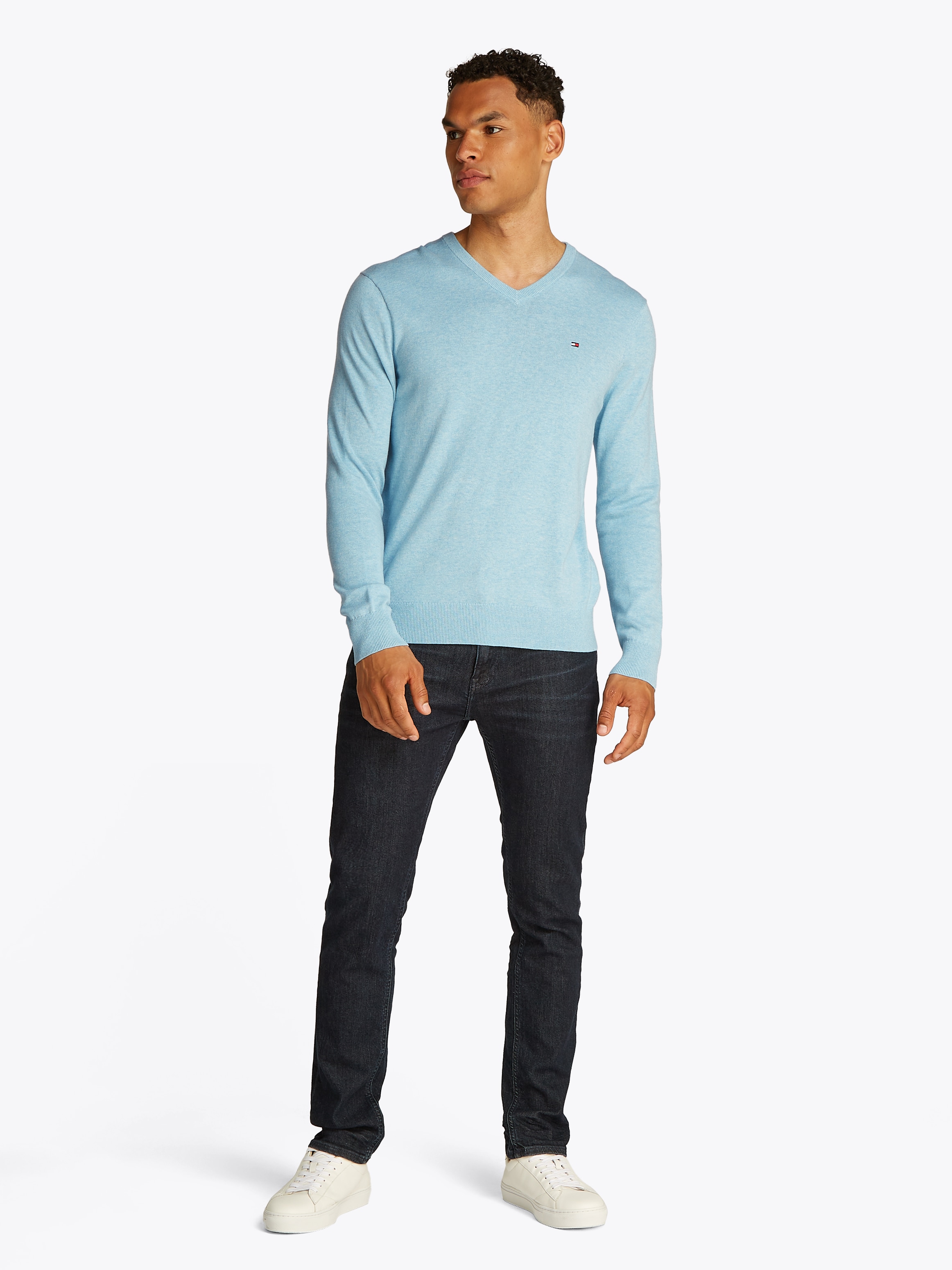 Tommy Hilfiger Strickpullover »ESSENTIAL COTTON V NECK«