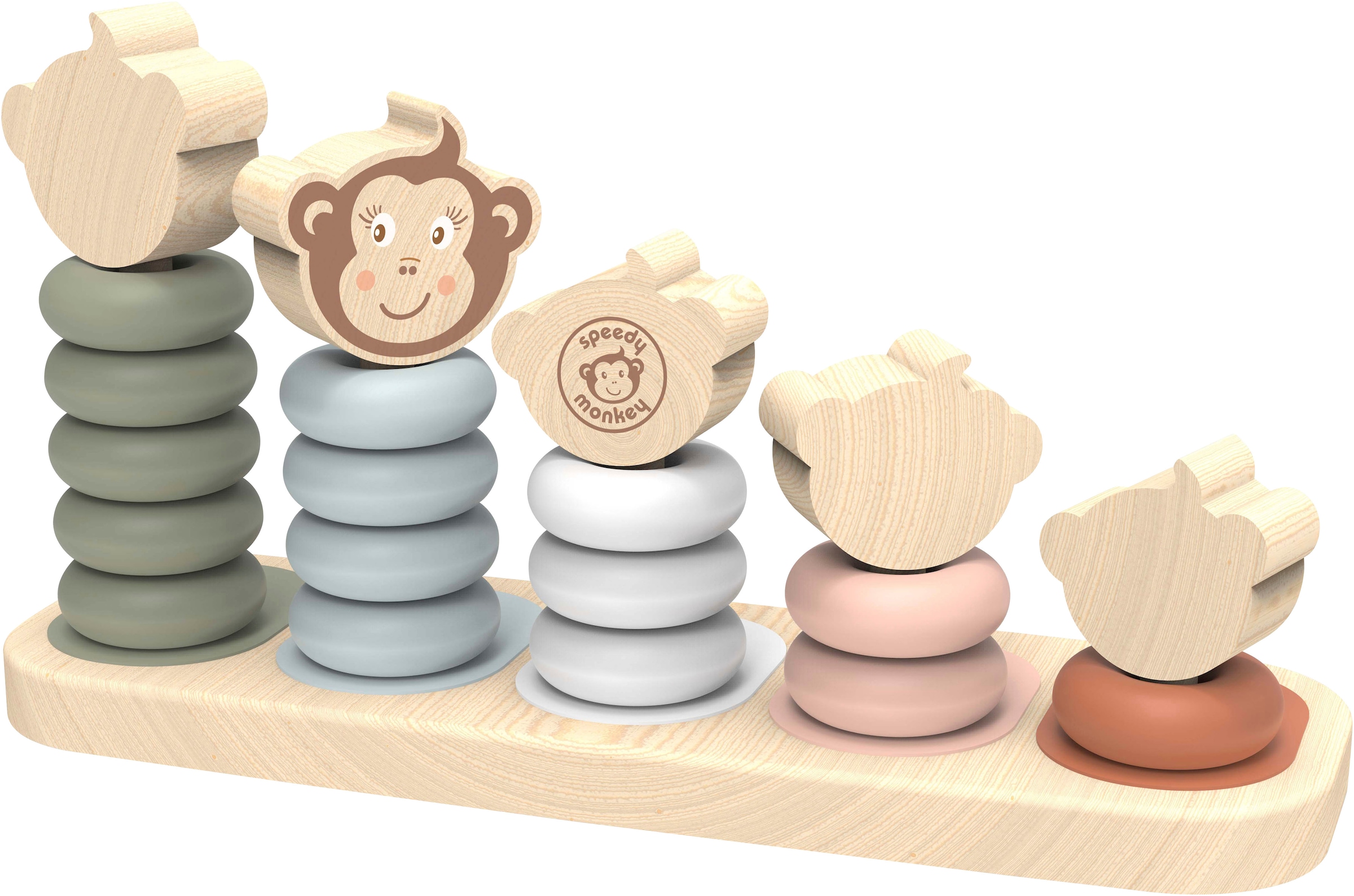 speedy monkey Stapelspielzeug »Affenfamilie«, aus Holz; FSC®- schützt Wald - weltweit